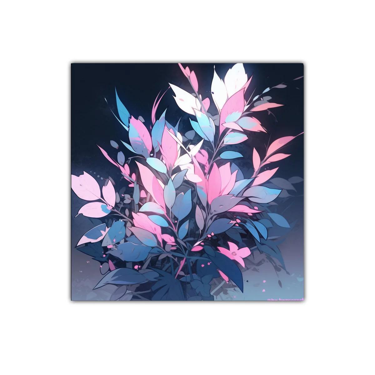 Composición floral en tonos pastel y azul noche
