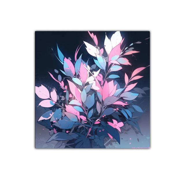 Composición floral en tonos pastel y azul noche