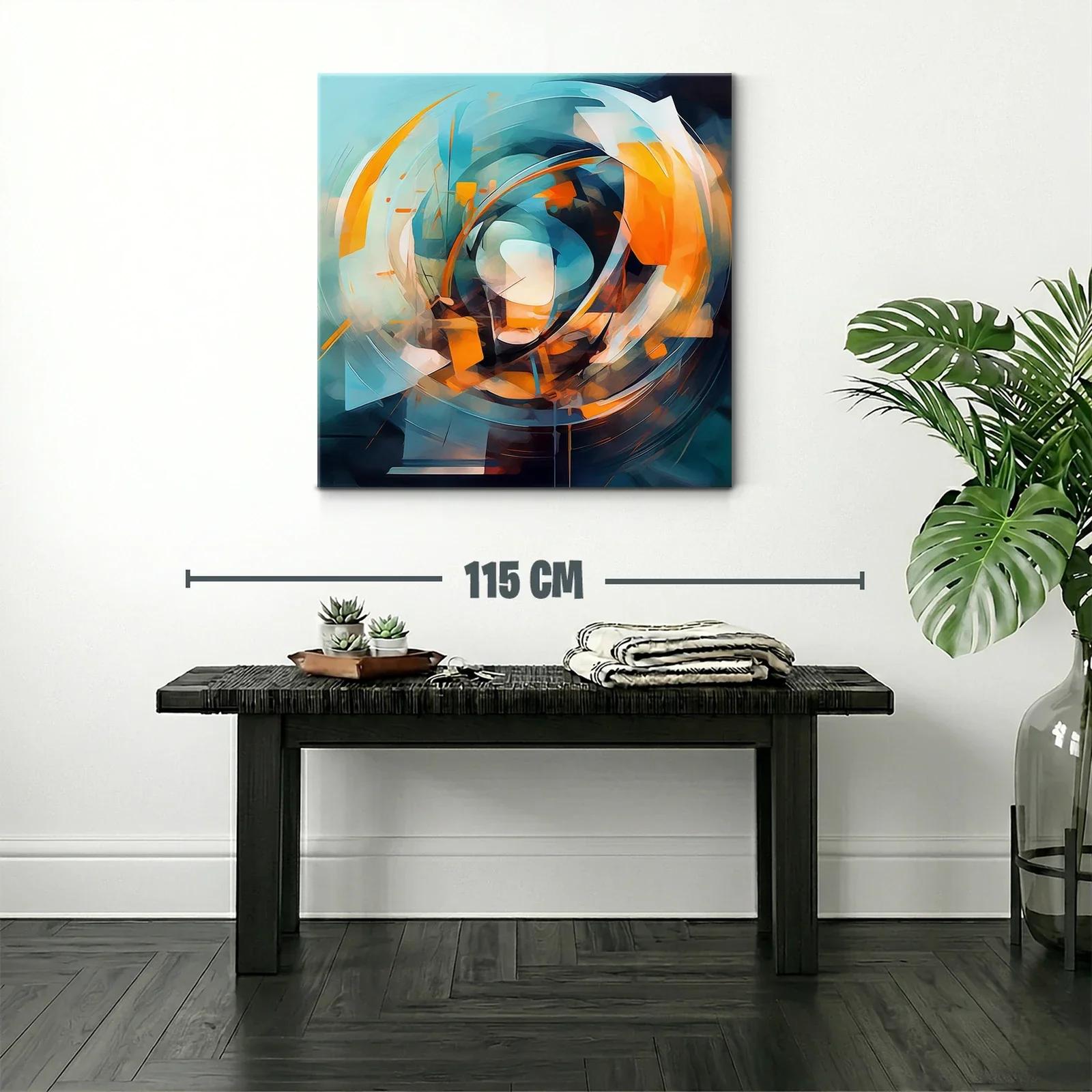 Composición abstracta en tonos naranja y azul vibrante — miniatura 2