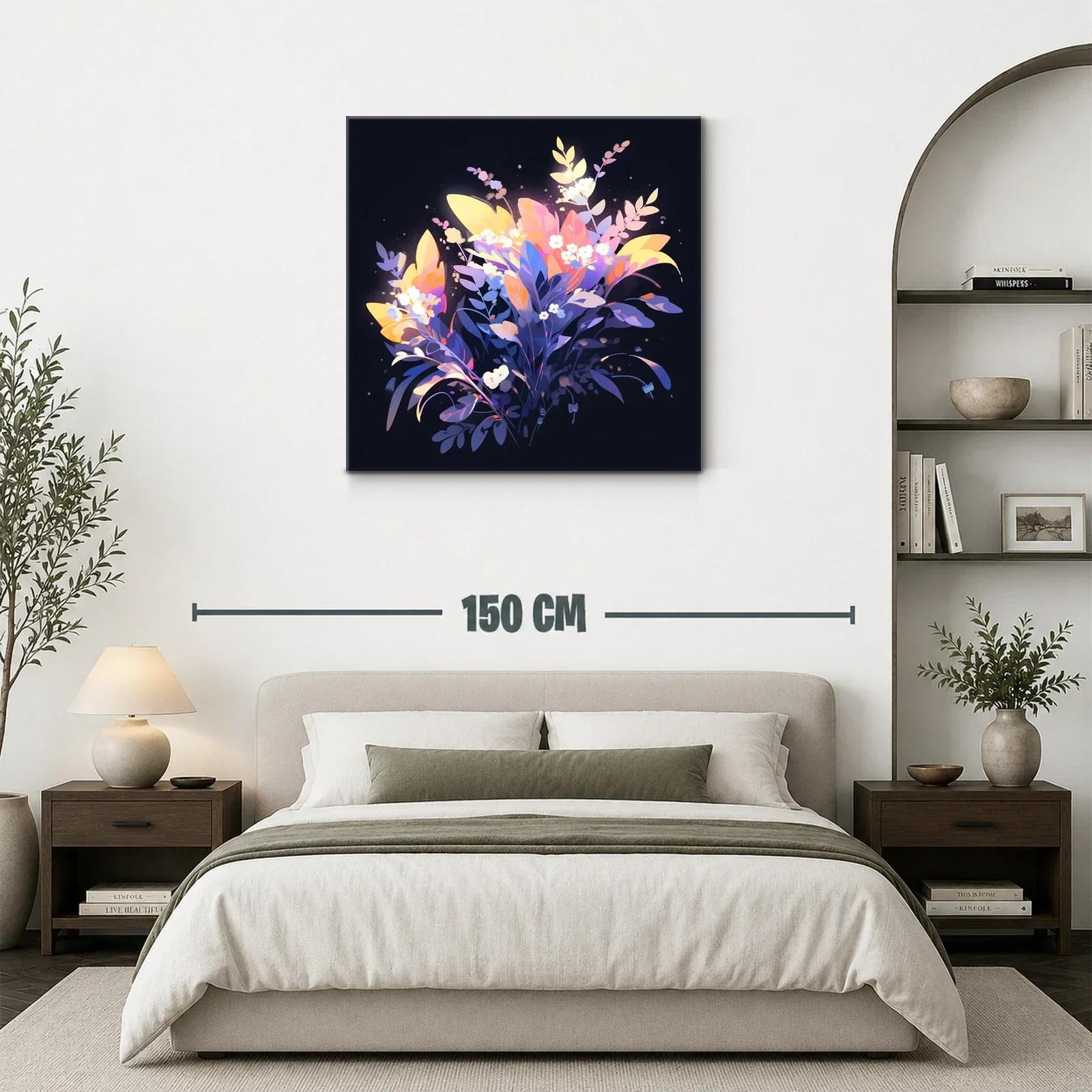 Ramo de flores iluminadas con tonos cálidos y fríos — miniatura 3