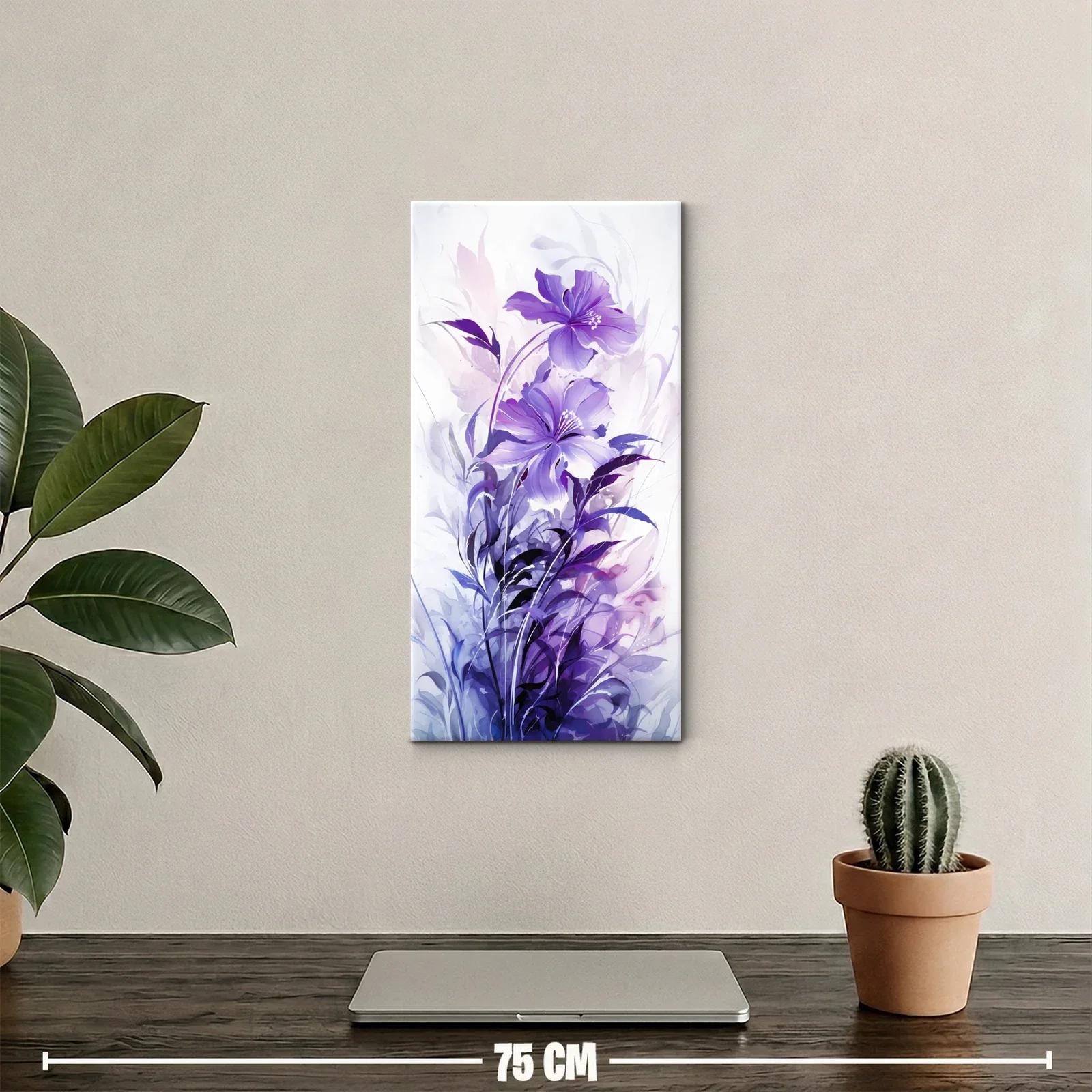 Cuadro lirios morados con fondo vaporoso — miniatura 2