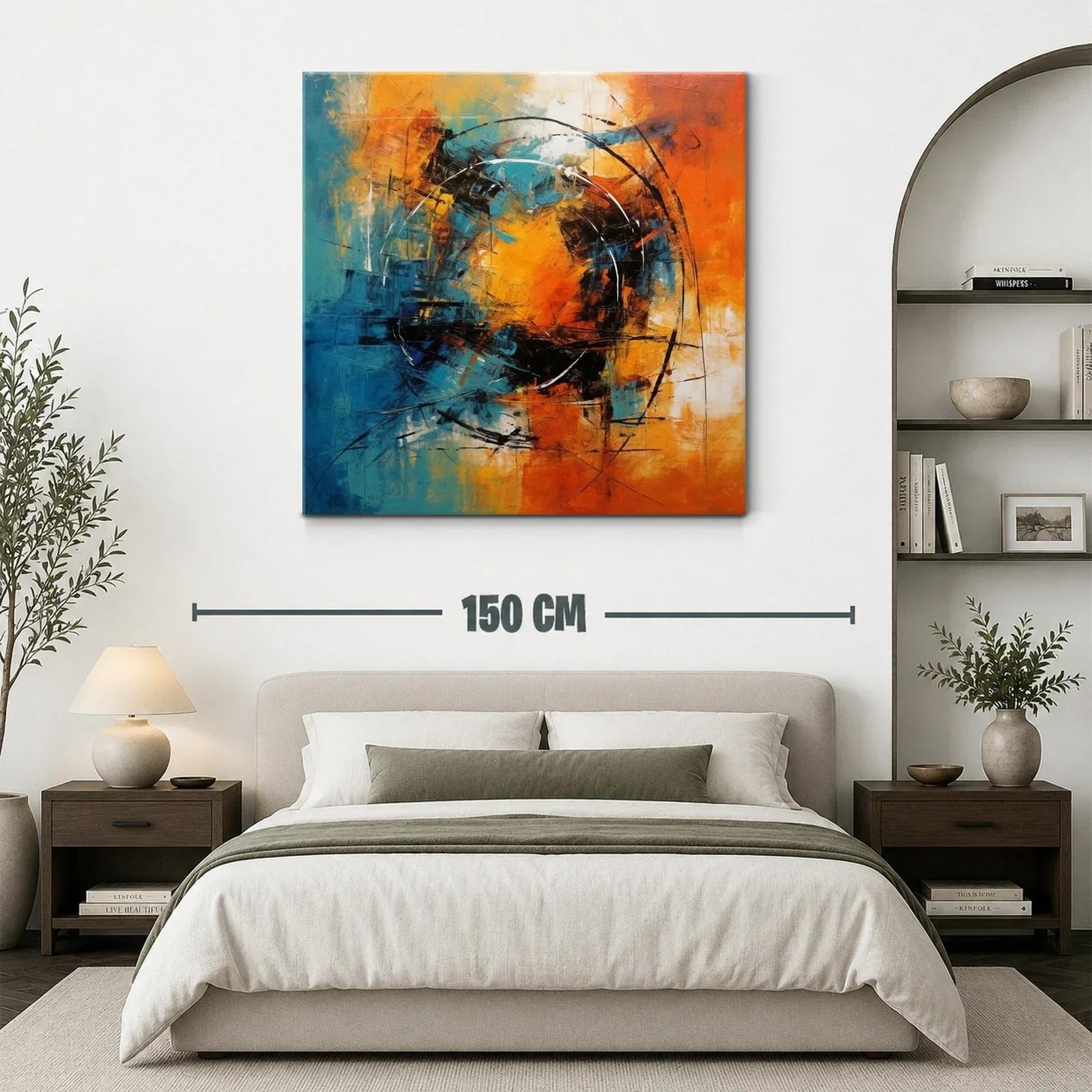 Explosión abstracta en tonos naranja y azul vibrante — miniatura 3