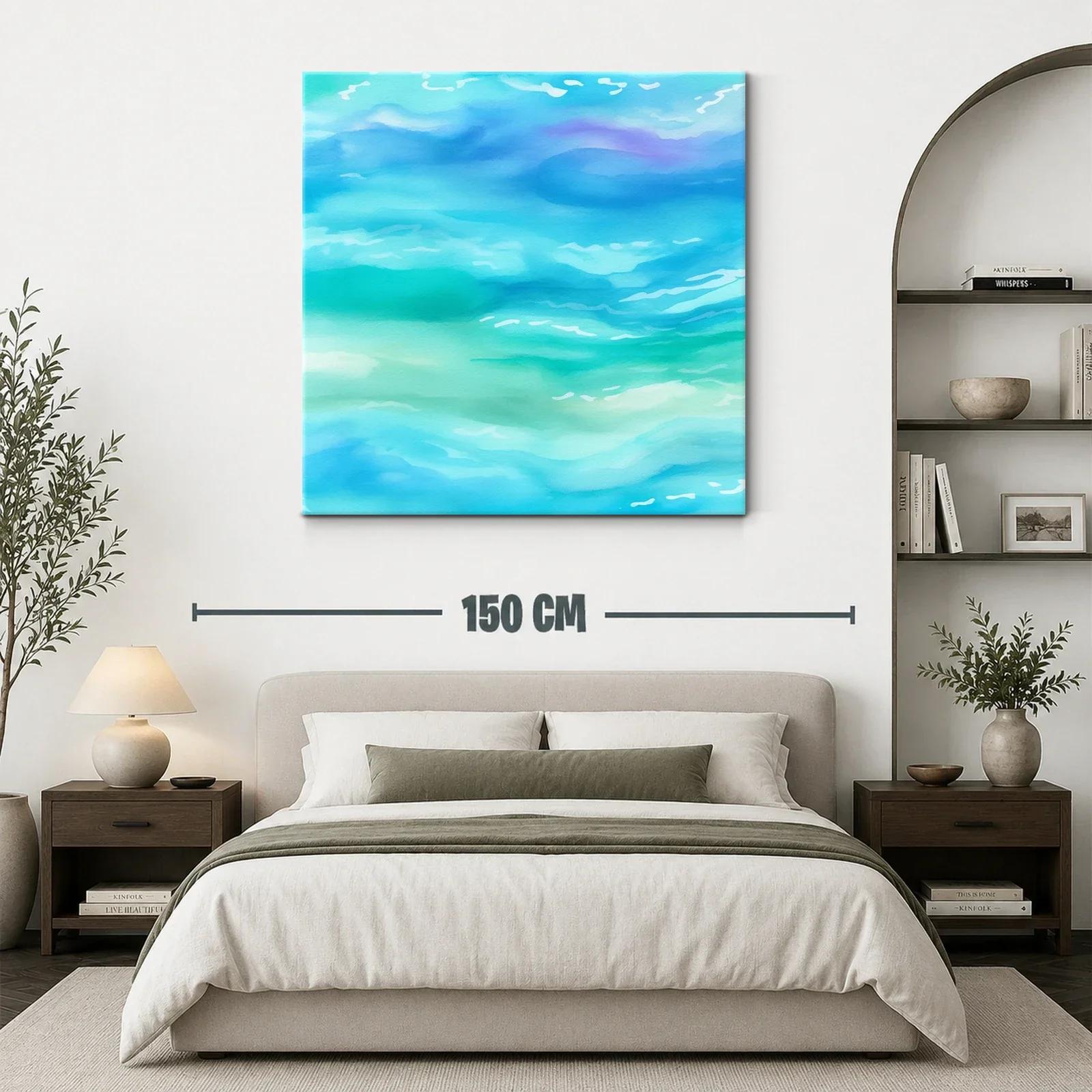 Escena Abstracta en Tonos Suaves de Azul y Verde — miniatura 3