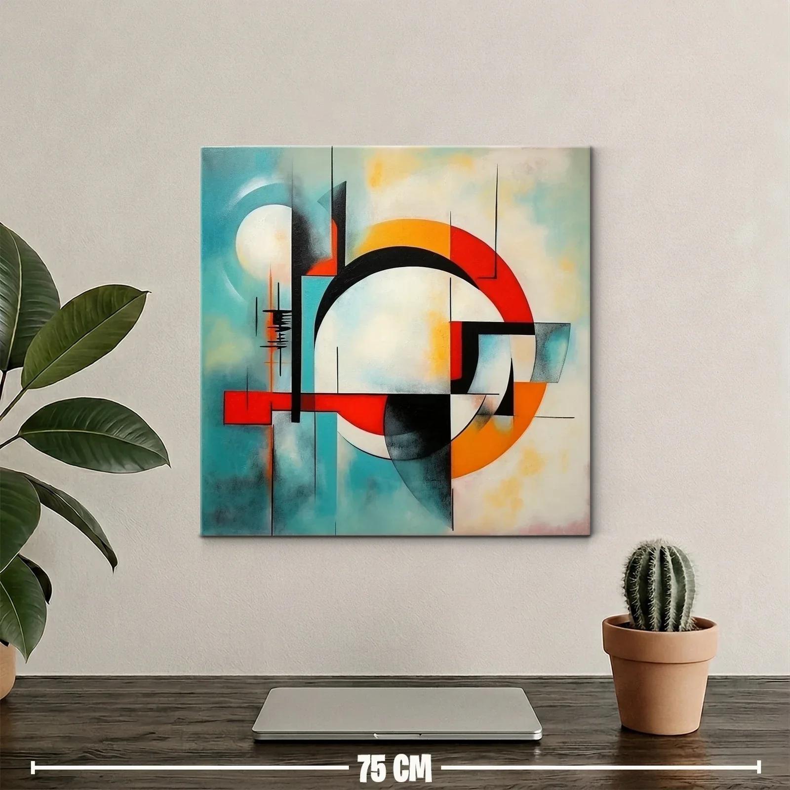 Composición abstracta con círculos y líneas geométricas vibrantes — miniatura 2