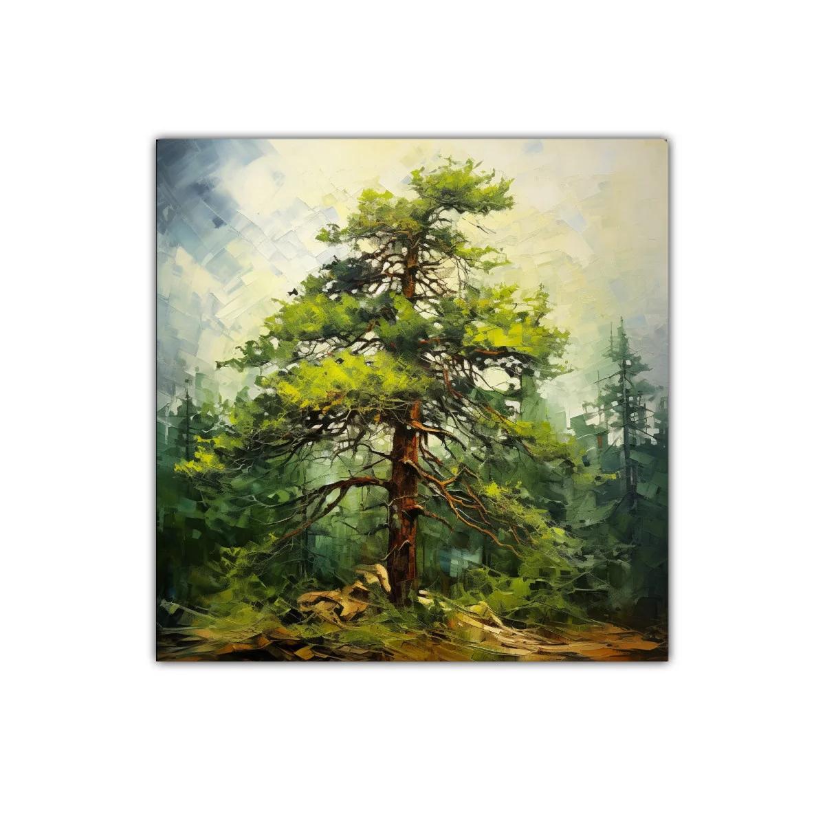 Cuadro decorativo con impresionante pino en bosque natural — miniatura 1