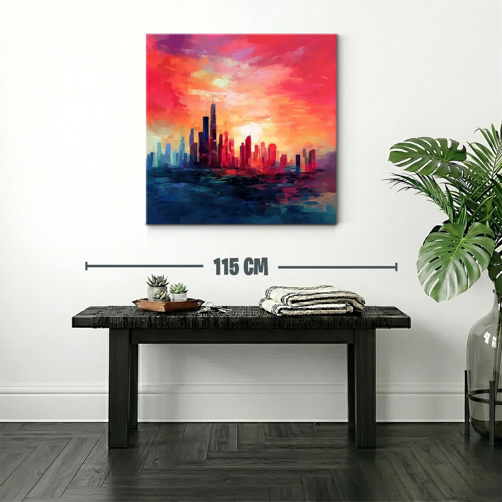 Cityscape at Sunset con vibrantes tonos cálidos y fríos — miniatura 2