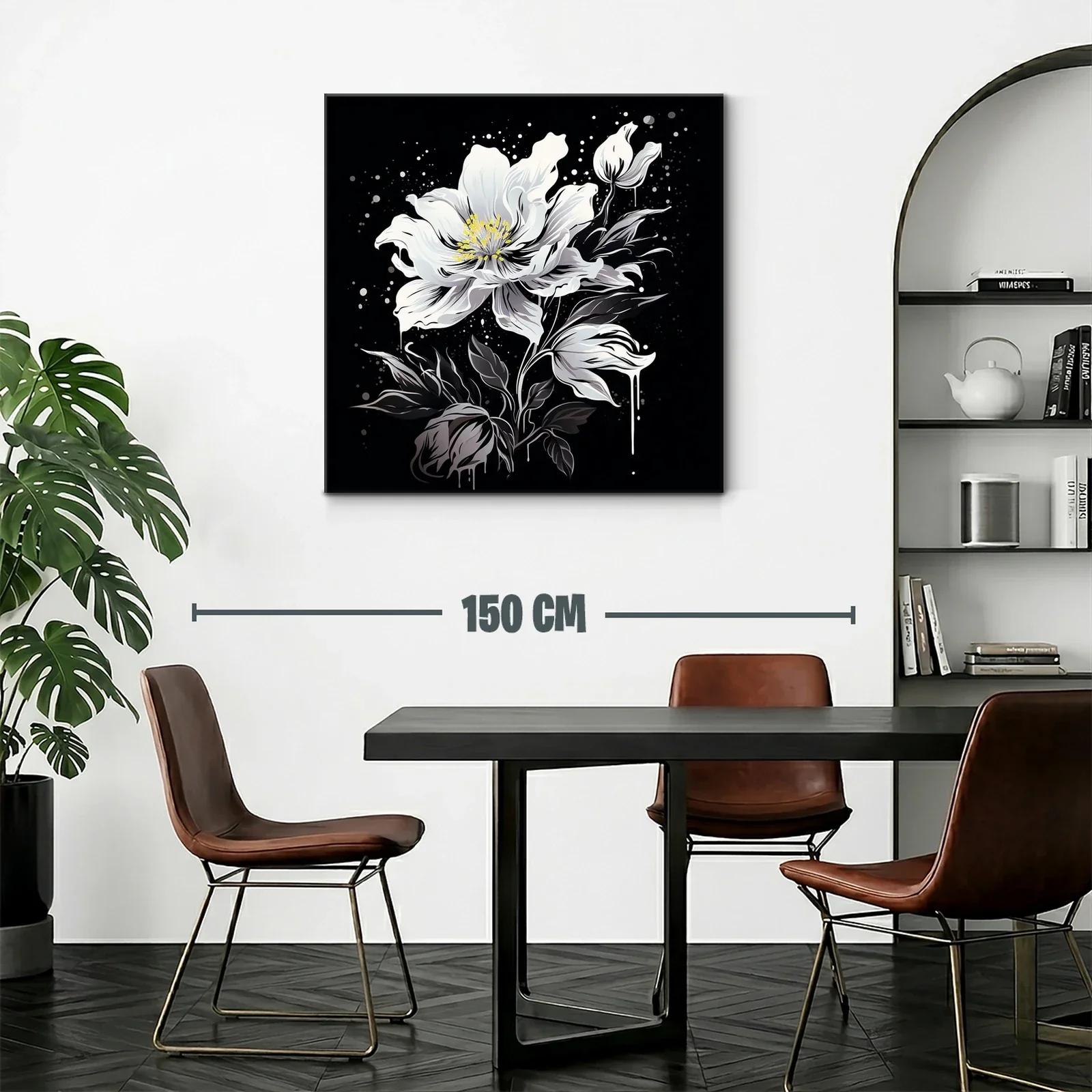 Floral blanco y negro con toque moderno y elegante — miniatura 2