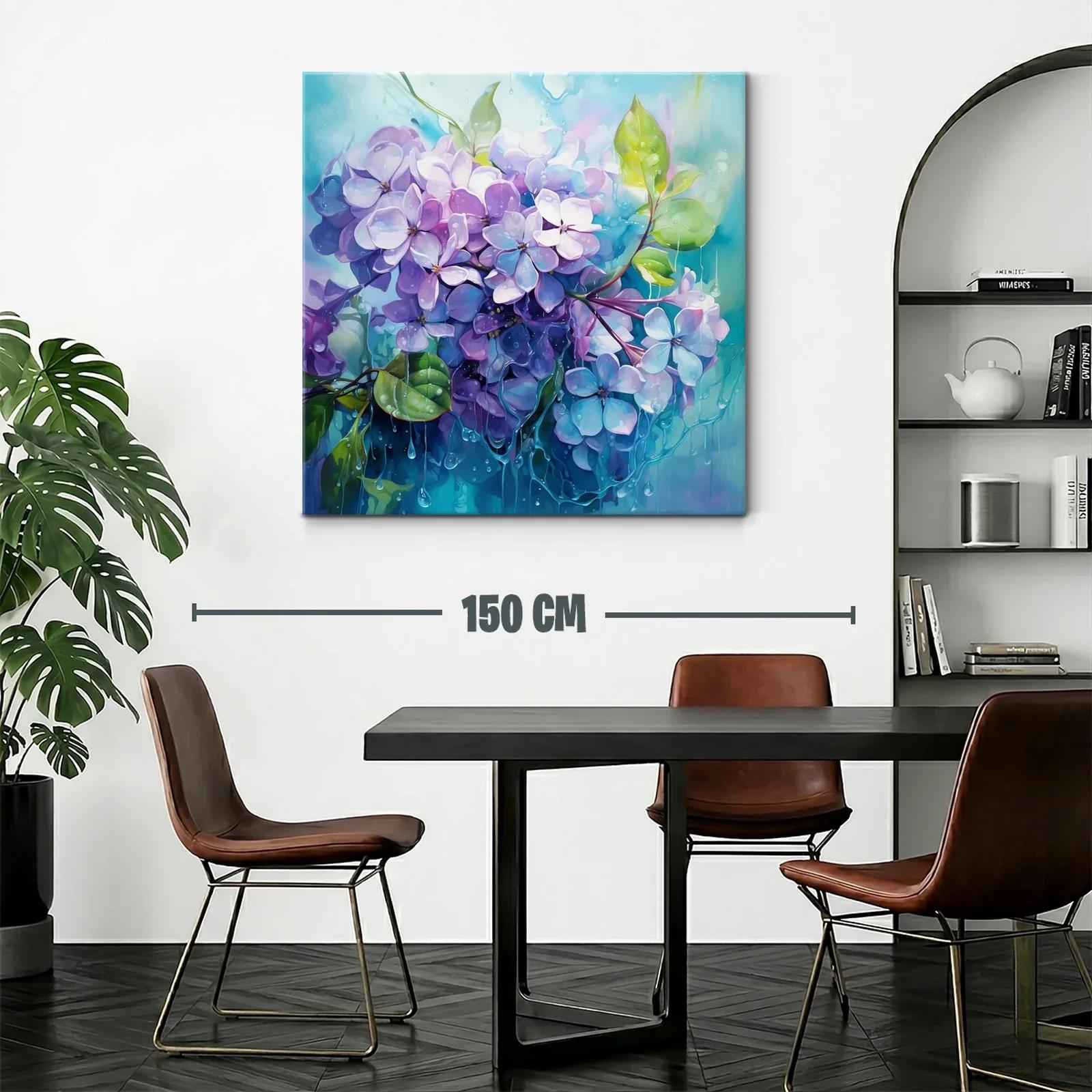 Ramillete de flores lilas con gotas de agua fresca — miniatura 2