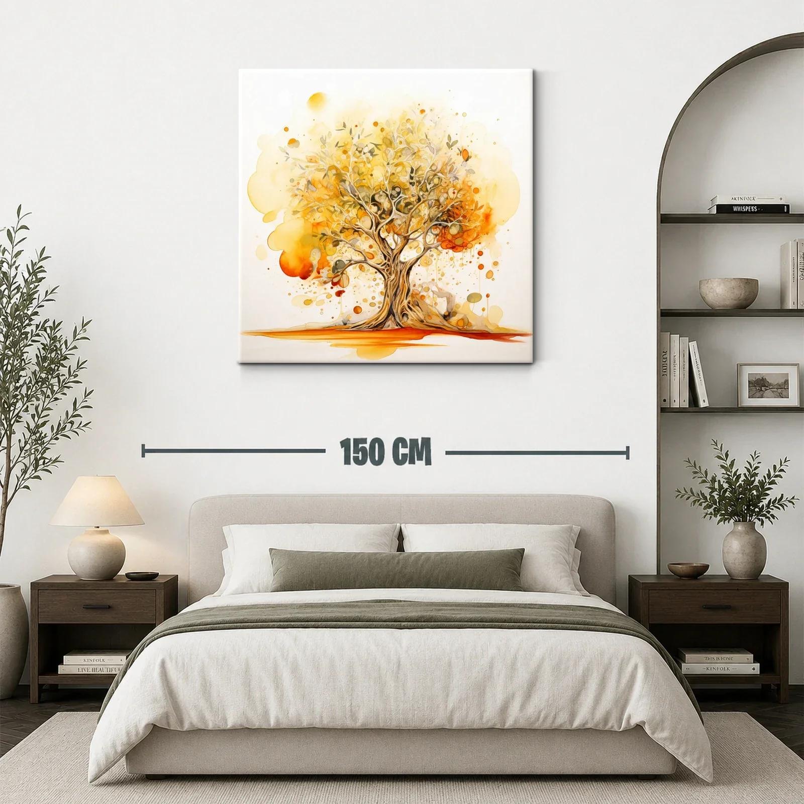 Árbol abstracto con tonos cálidos y dorados — miniatura 3