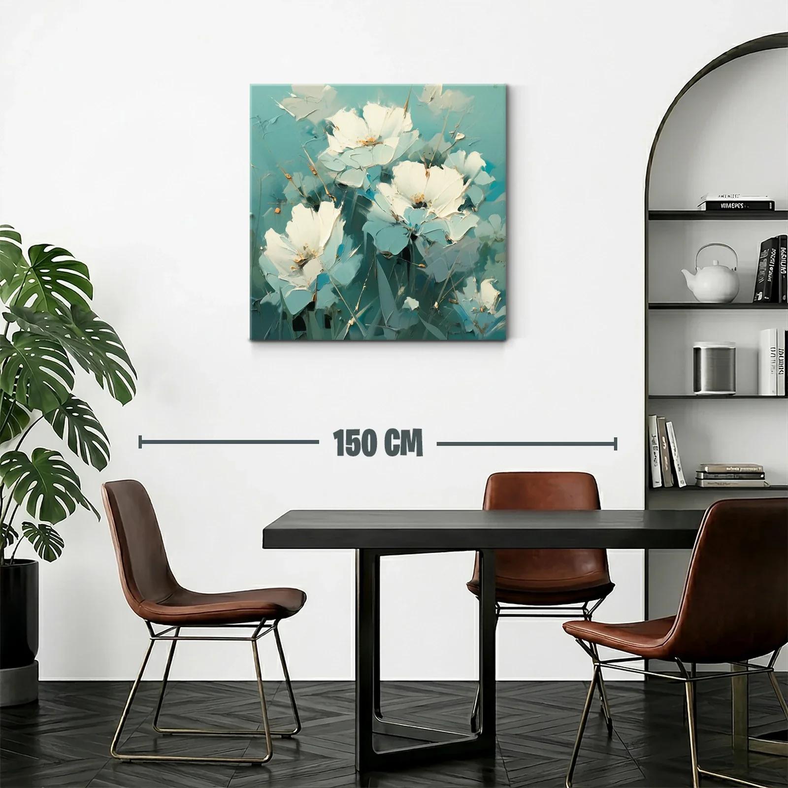 Flores blancas delicadas con fondo azul celeste — miniatura 2