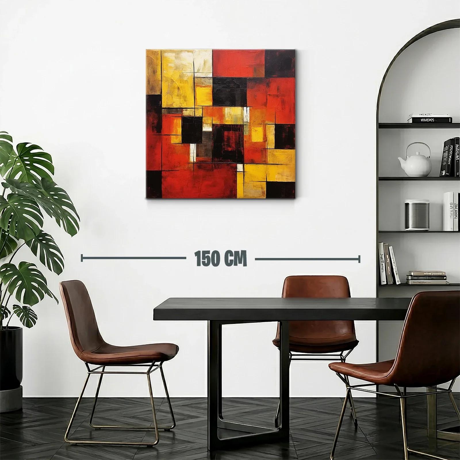 Composición geométrica en tonos rojos y amarillos vibrantes — miniatura 2