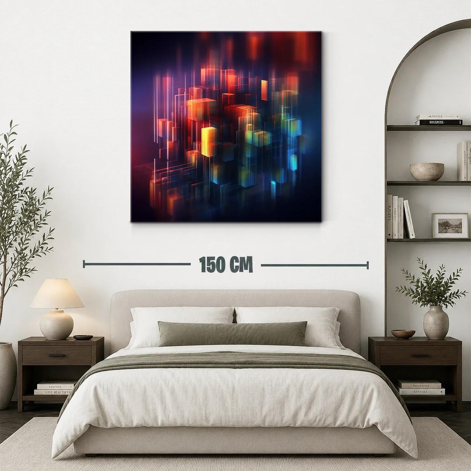 Composición abstracta con cubos iluminados y tonos intensos — miniatura 3