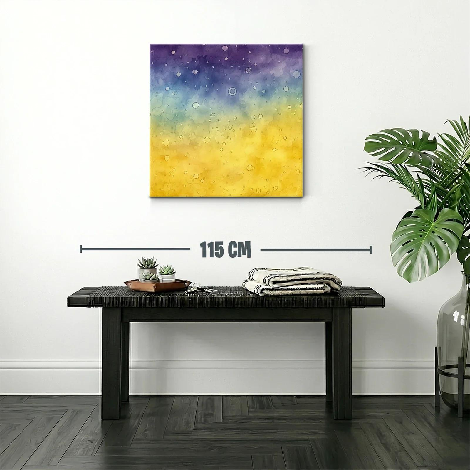 Composición abstracta en tonos morado azul y amarillo — miniatura 2