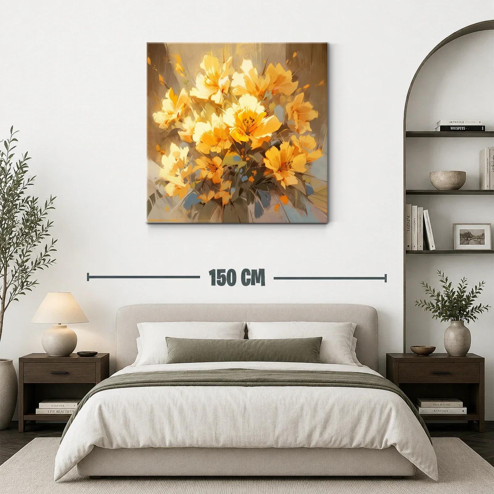Cuadro con ramo de flores amarillas vibrantes y delicadas — miniatura 3