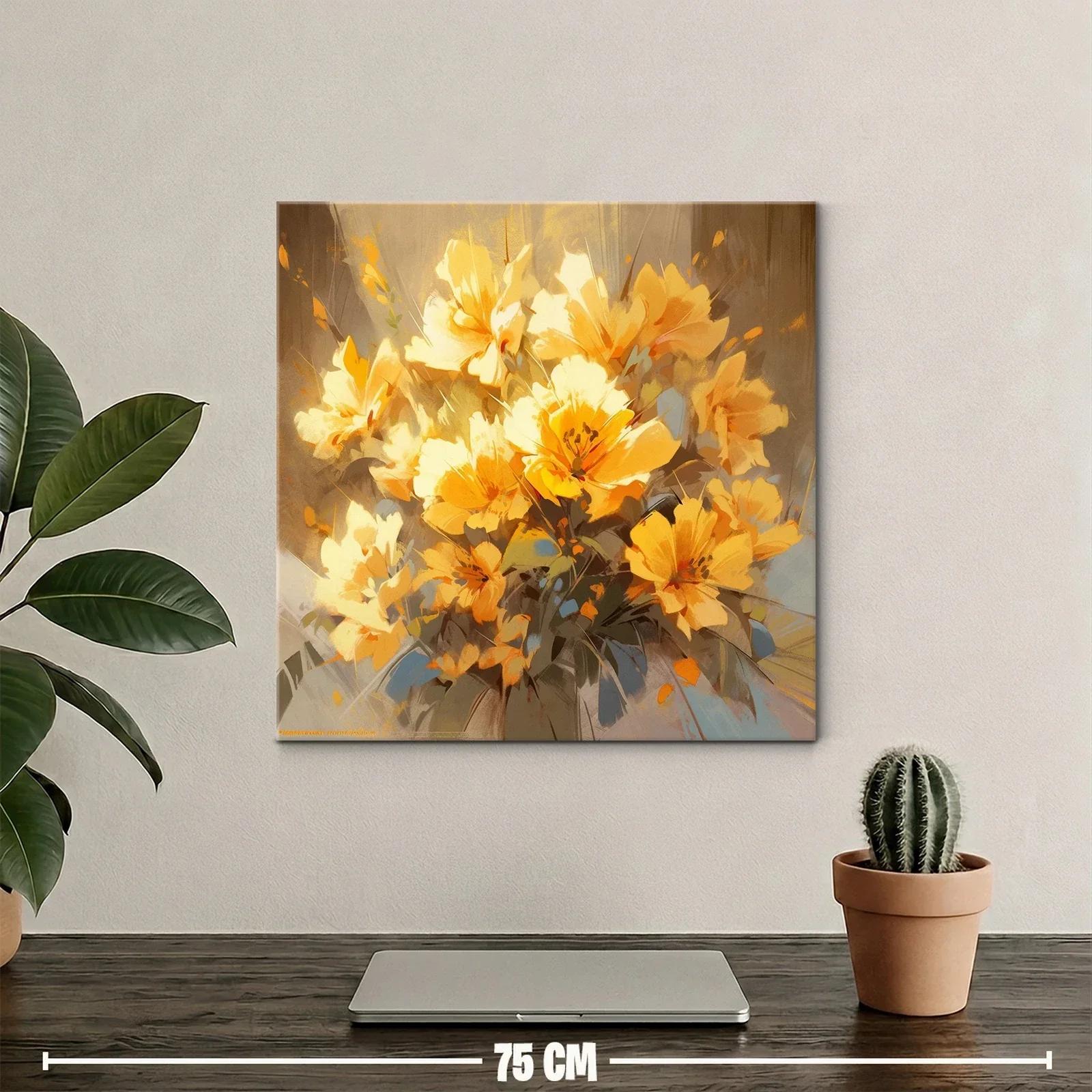 Cuadro con ramo de flores amarillas vibrantes y delicadas — miniatura 2