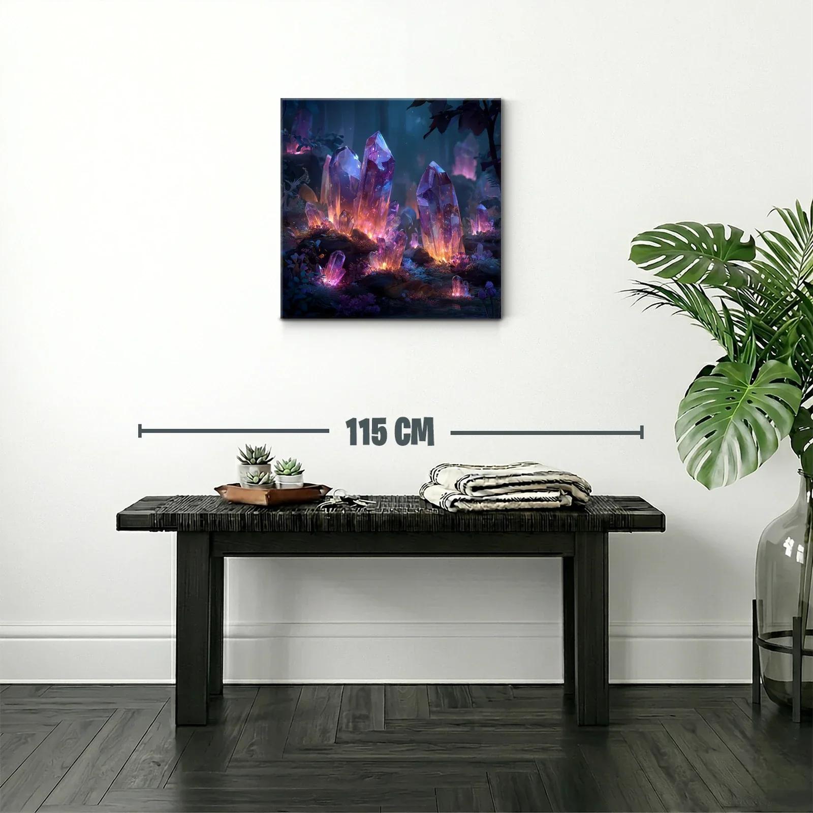 Cuadro con cristales luminosos en tonos violeta y azul — miniatura 2