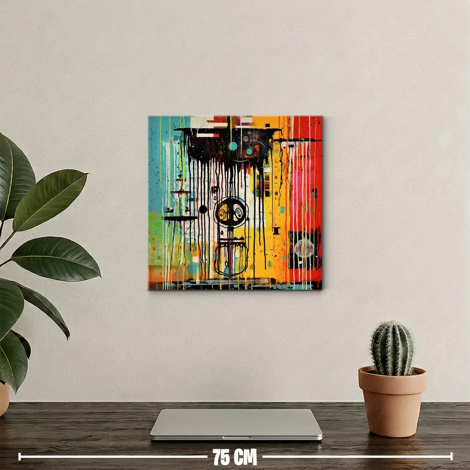 Cuadro abstracto con vibrantes tonos y formas dinámicas — miniatura 2