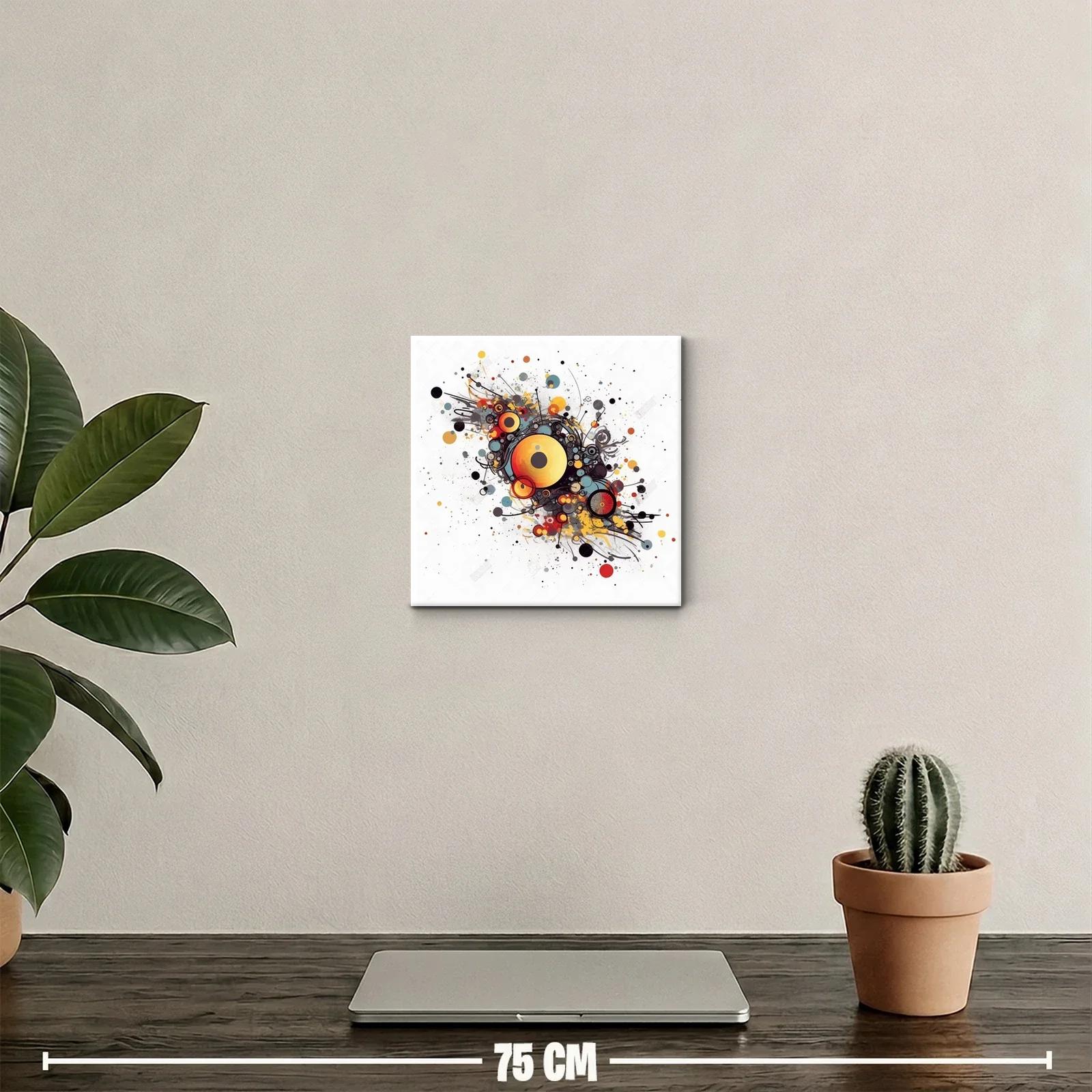 Cuadro decorativo abstracto con círculos vibrantes y dinámicos — miniatura 2