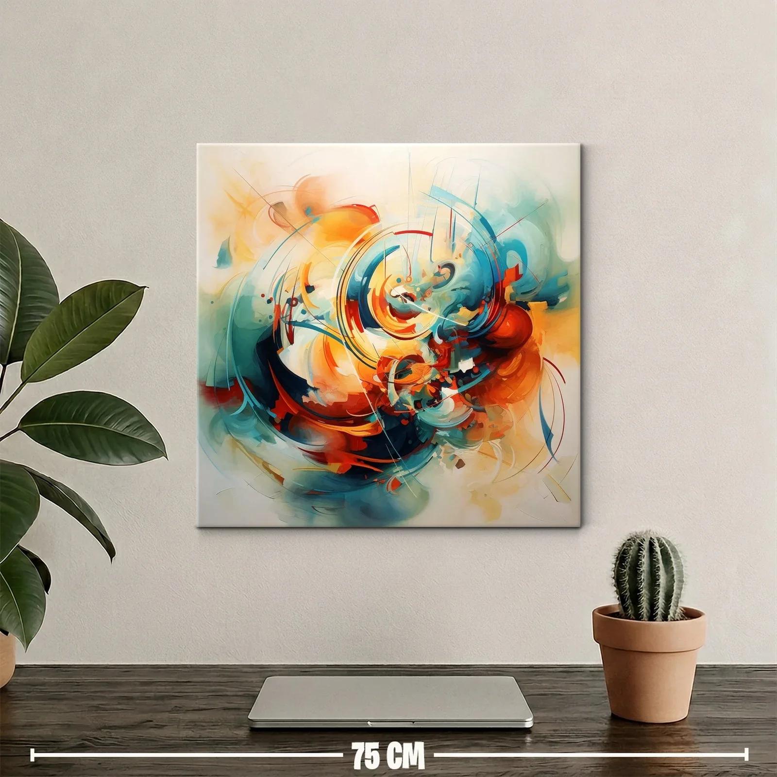Cuadro abstracto con energía cromática vibrante — miniatura 2