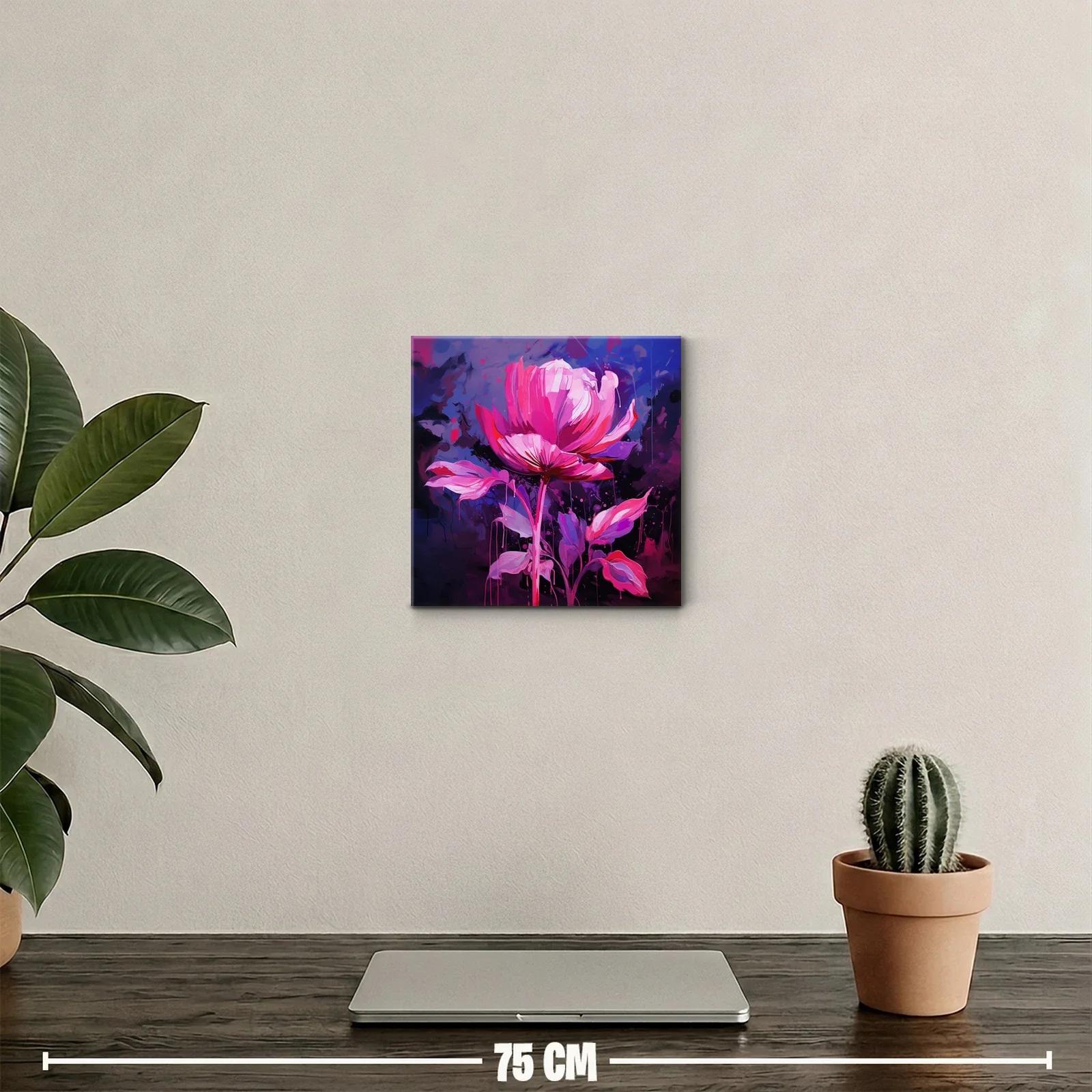 Flor vibrante en tonos rosa sobre fondo azul oscuro — miniatura 2