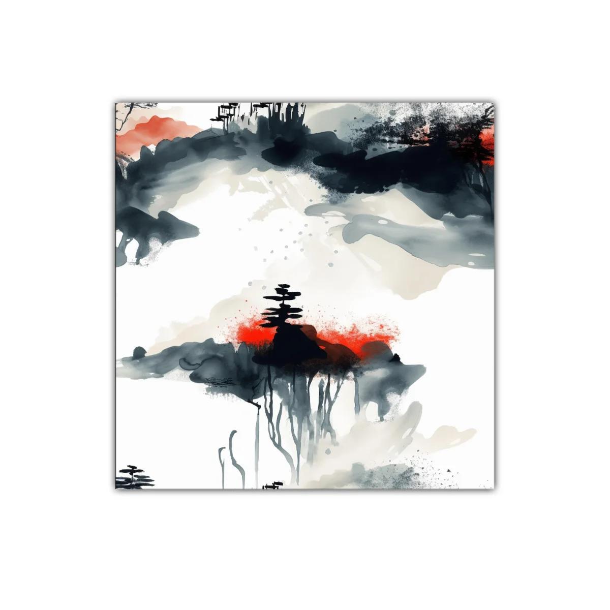 Paisaje abstracto con árboles y contrastes intensos — imagen principal