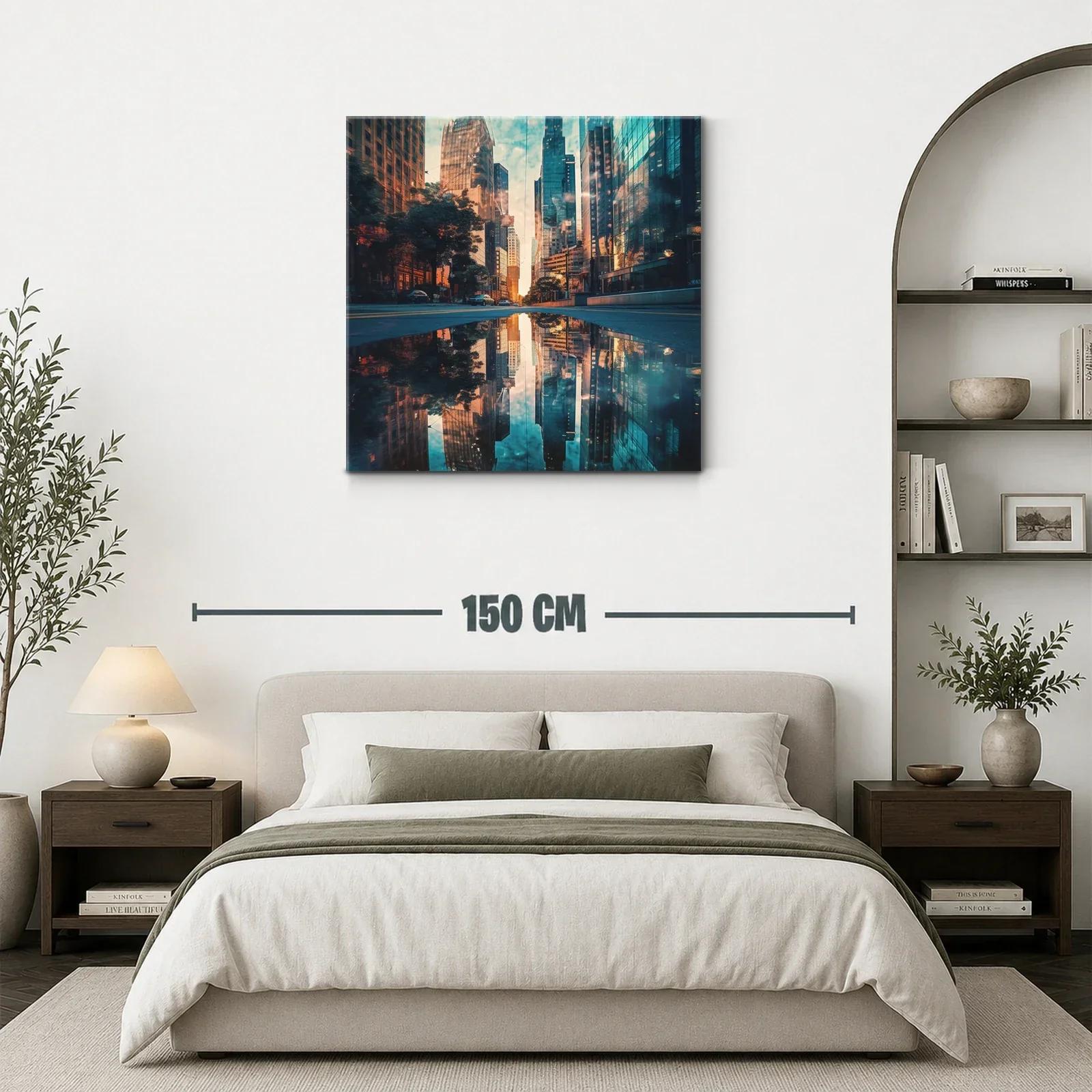 Reflejo urbano en atardecer vibrante y moderno — miniatura 3
