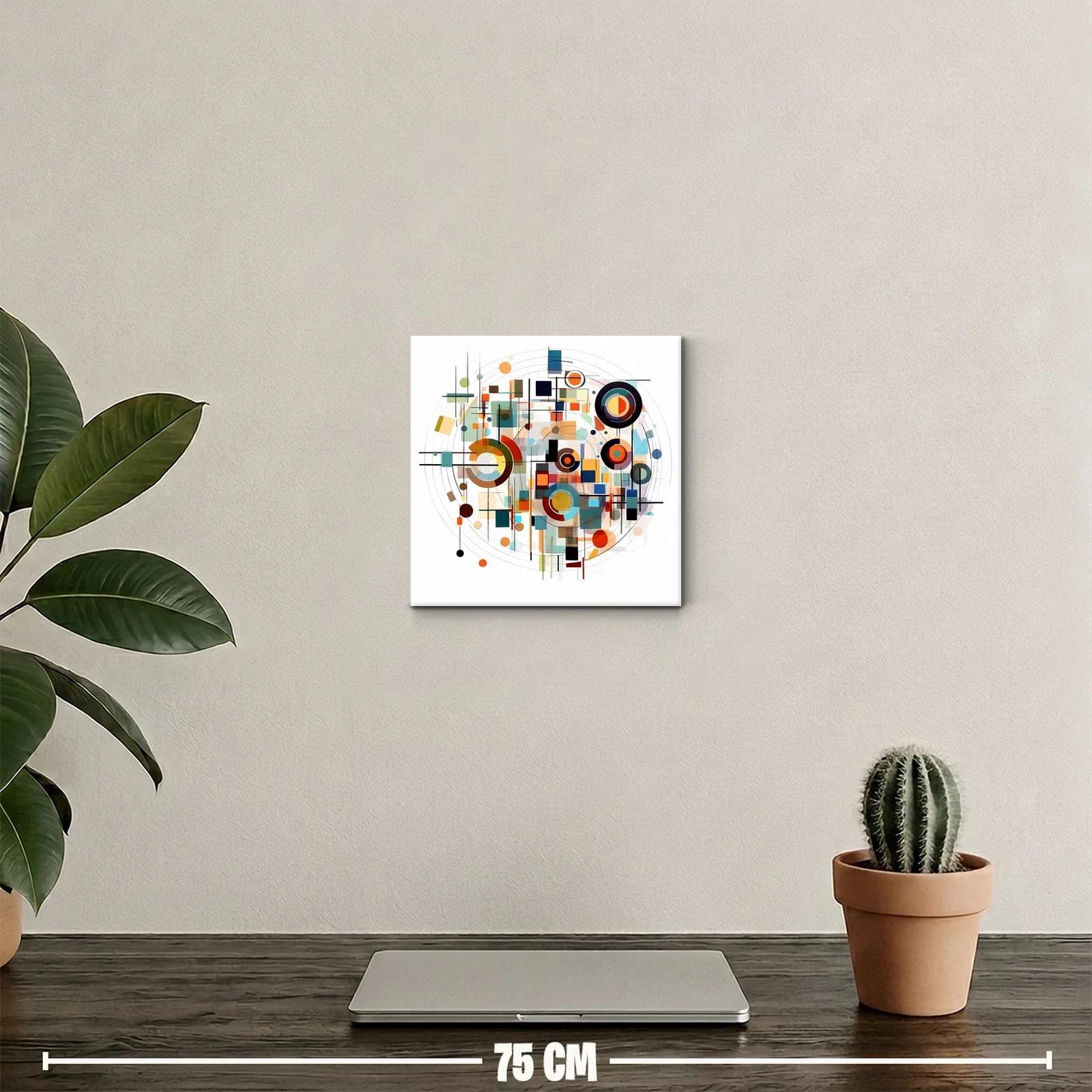 Composición geométrica colorida con círculos y líneas entrelazadas — miniatura 2
