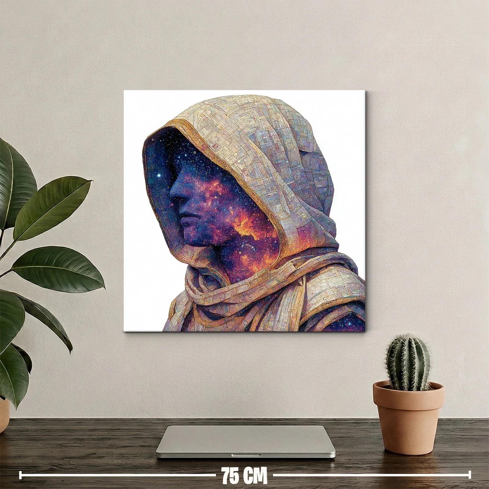 Retrato cósmico de figura con capucha y galaxias interiores — miniatura 2