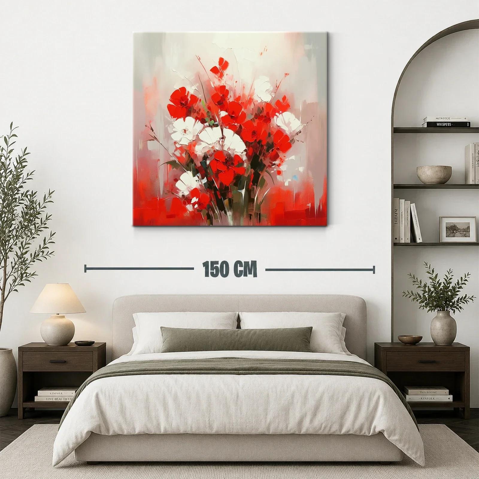 Bouquet vibrante de flores rojas y blancas en armonía — miniatura 3