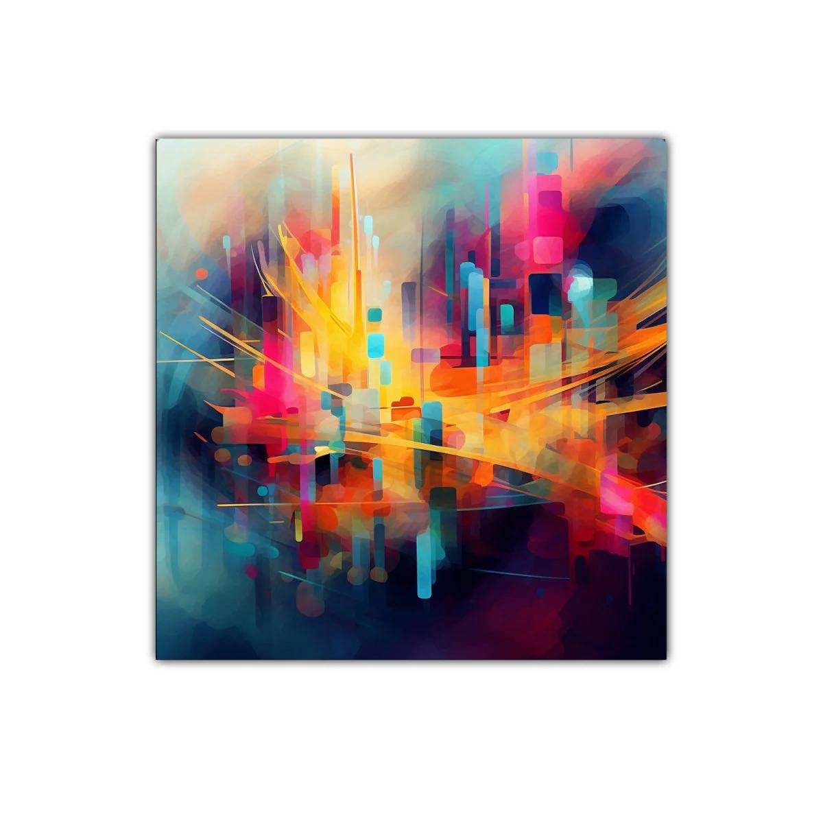 Cuadro Abstracto con Explosión de Colores Vibrantes — imagen principal