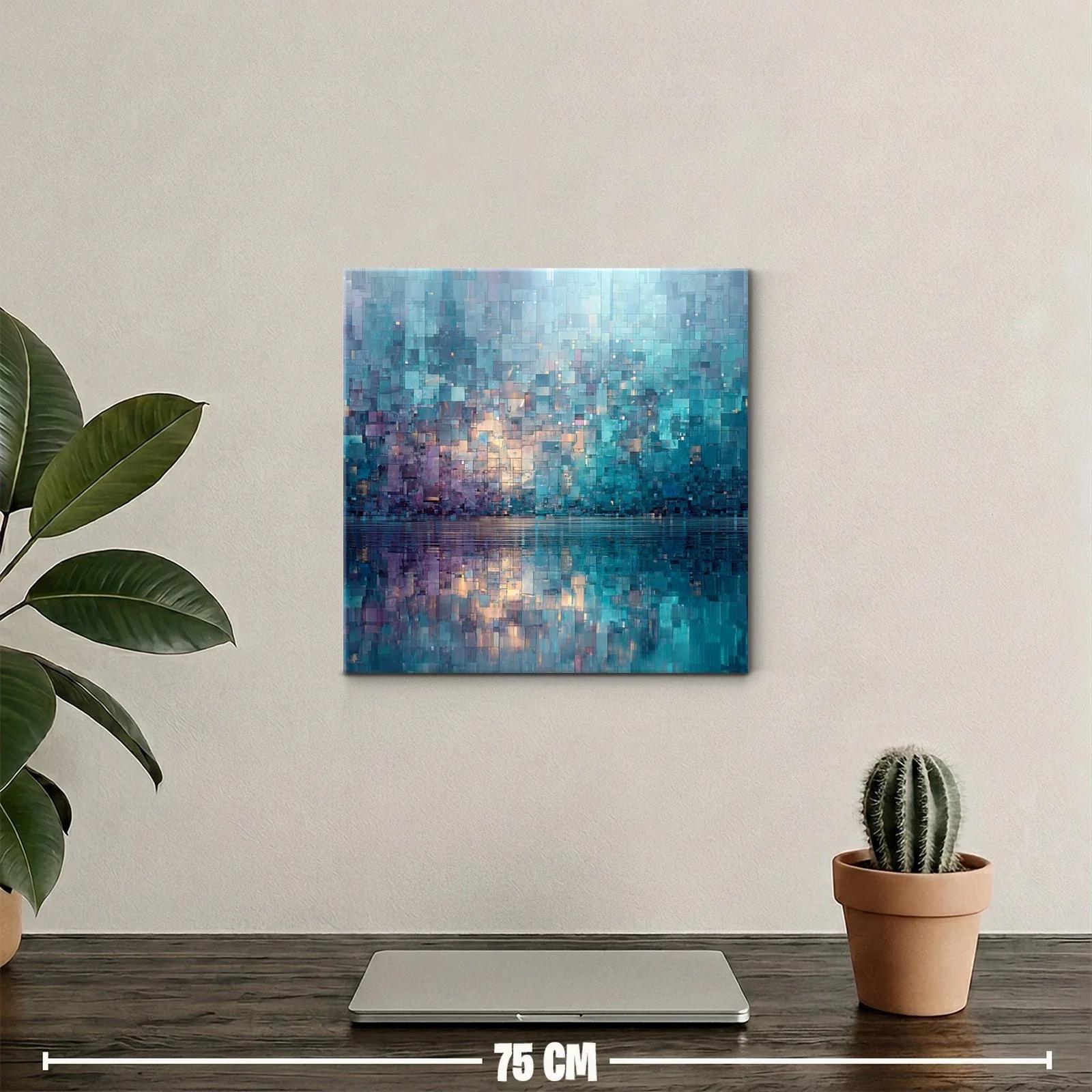 Cuadro abstracto con reflejos en tonos azules y morados — miniatura 2