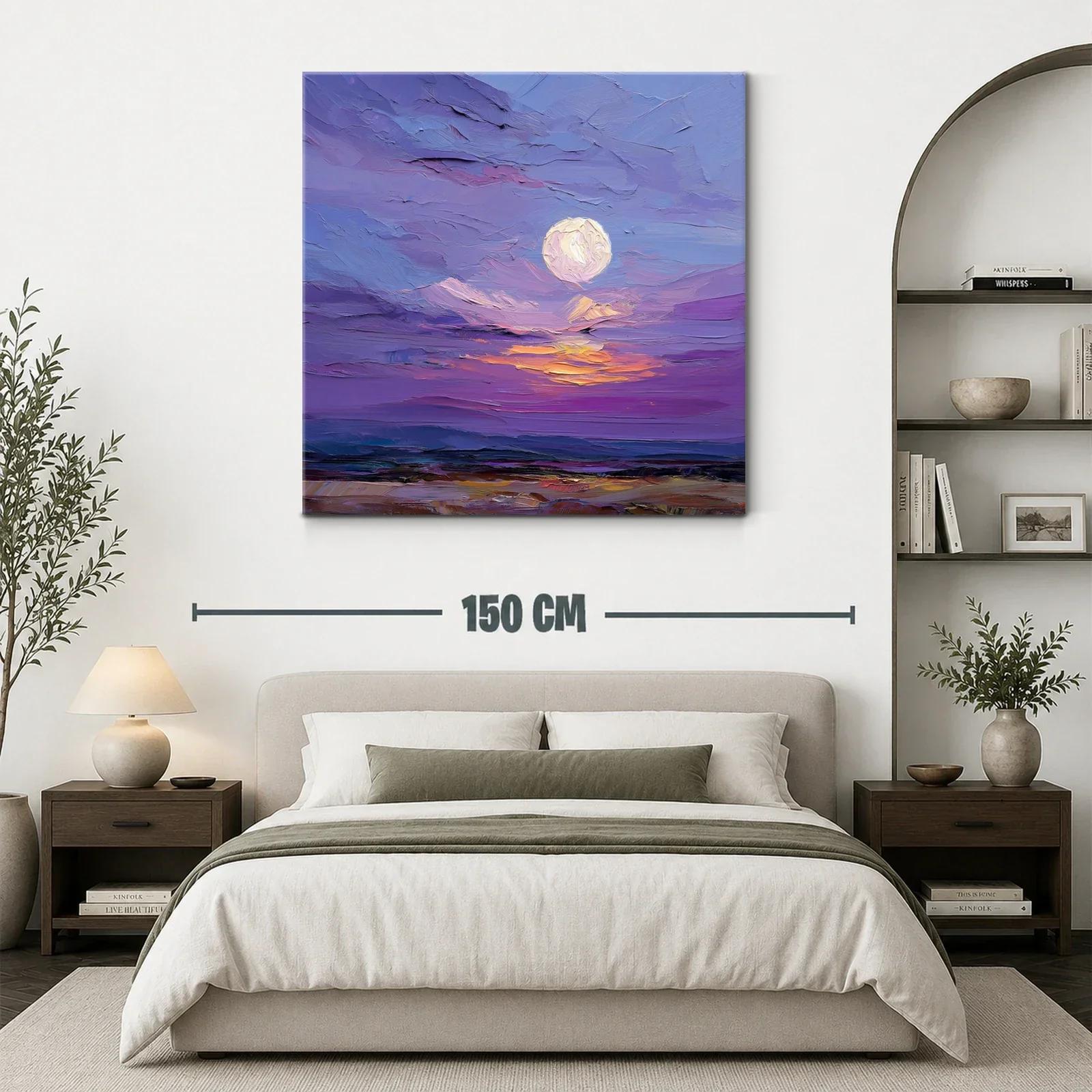 Cielo Nocturno con Luna y Atardecer en Tonos Morados — miniatura 3