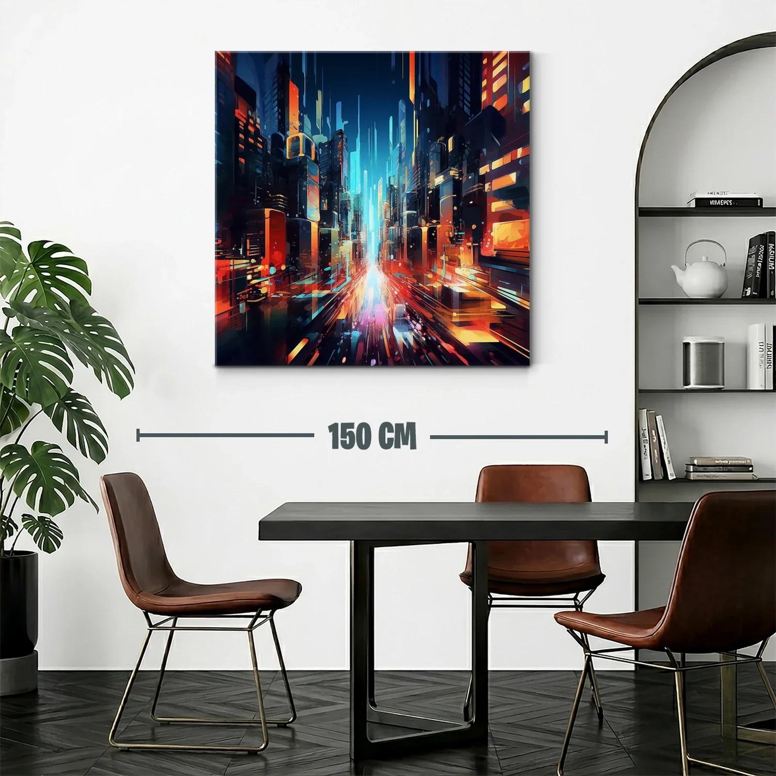 Ciudad futurista con luces vibrantes en movimiento rápido — miniatura 2