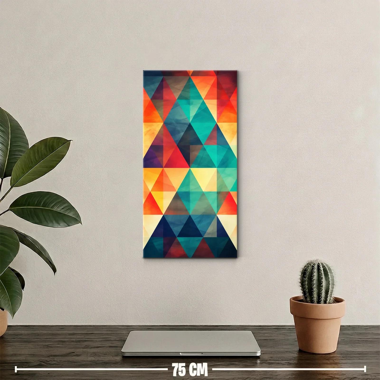 Cuadro patrón triangular abstracto con efecto mosaico — miniatura 2