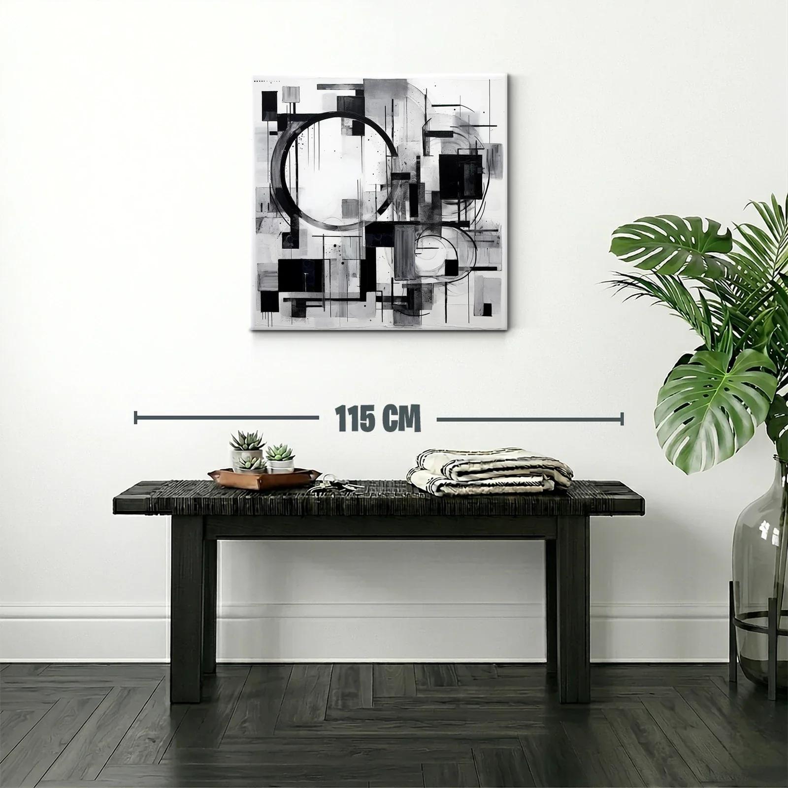 Composición abstracta en blanco y negro con formas geométricas — miniatura 2