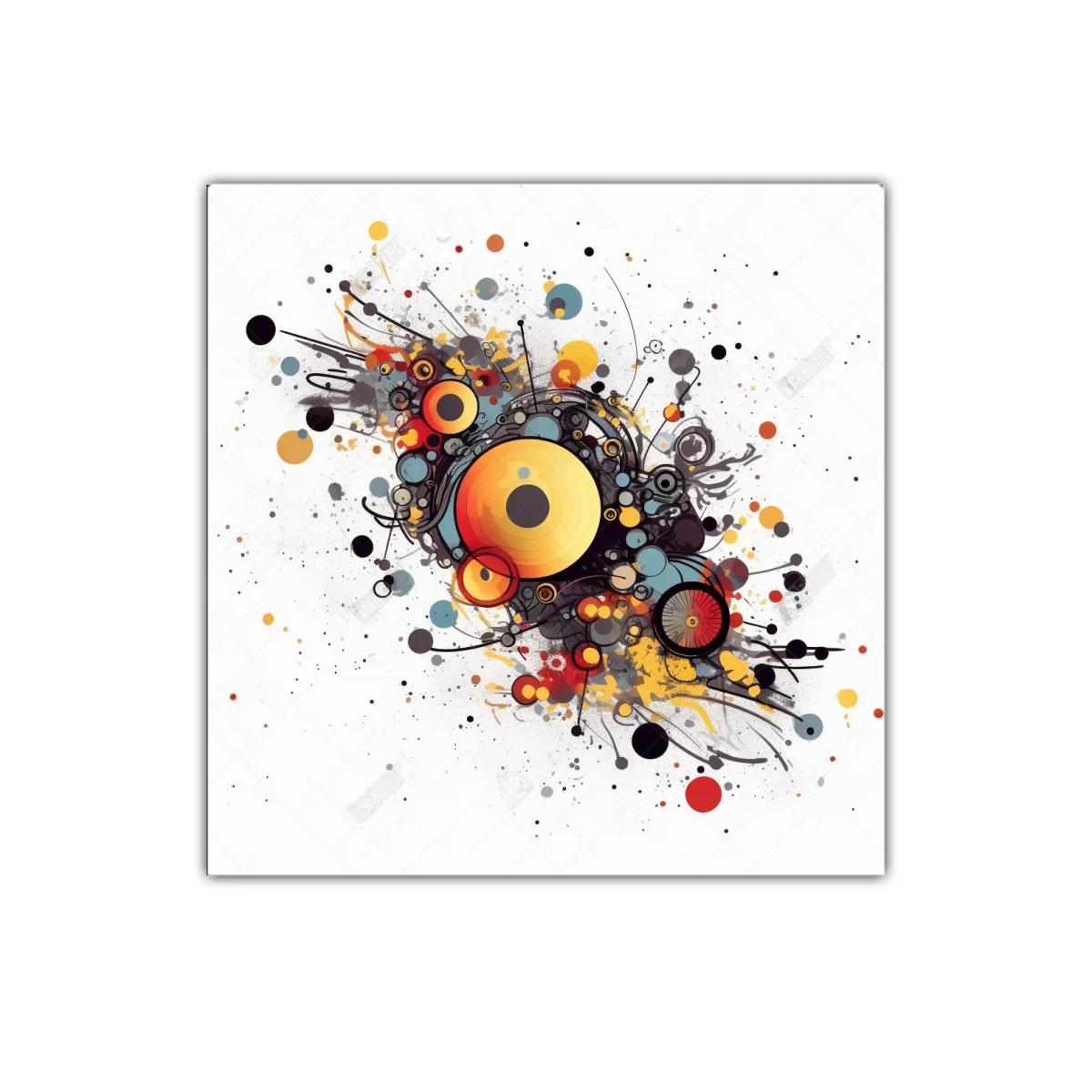 Cuadro decorativo abstracto con círculos vibrantes y dinámicos — miniatura 1