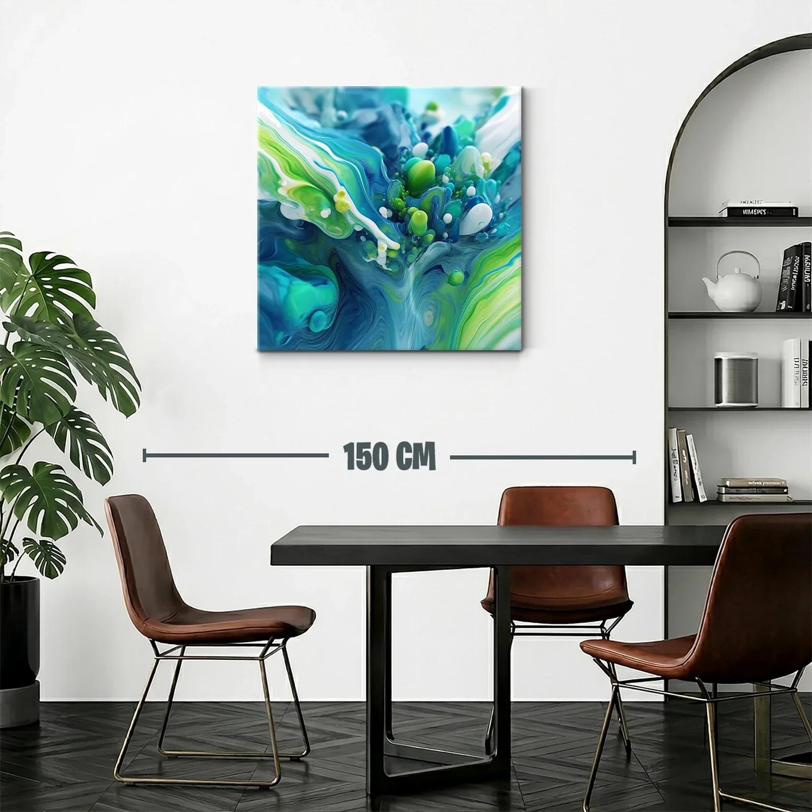 Abstracción orgánica en tonos azules y verdes vibrantes — miniatura 2