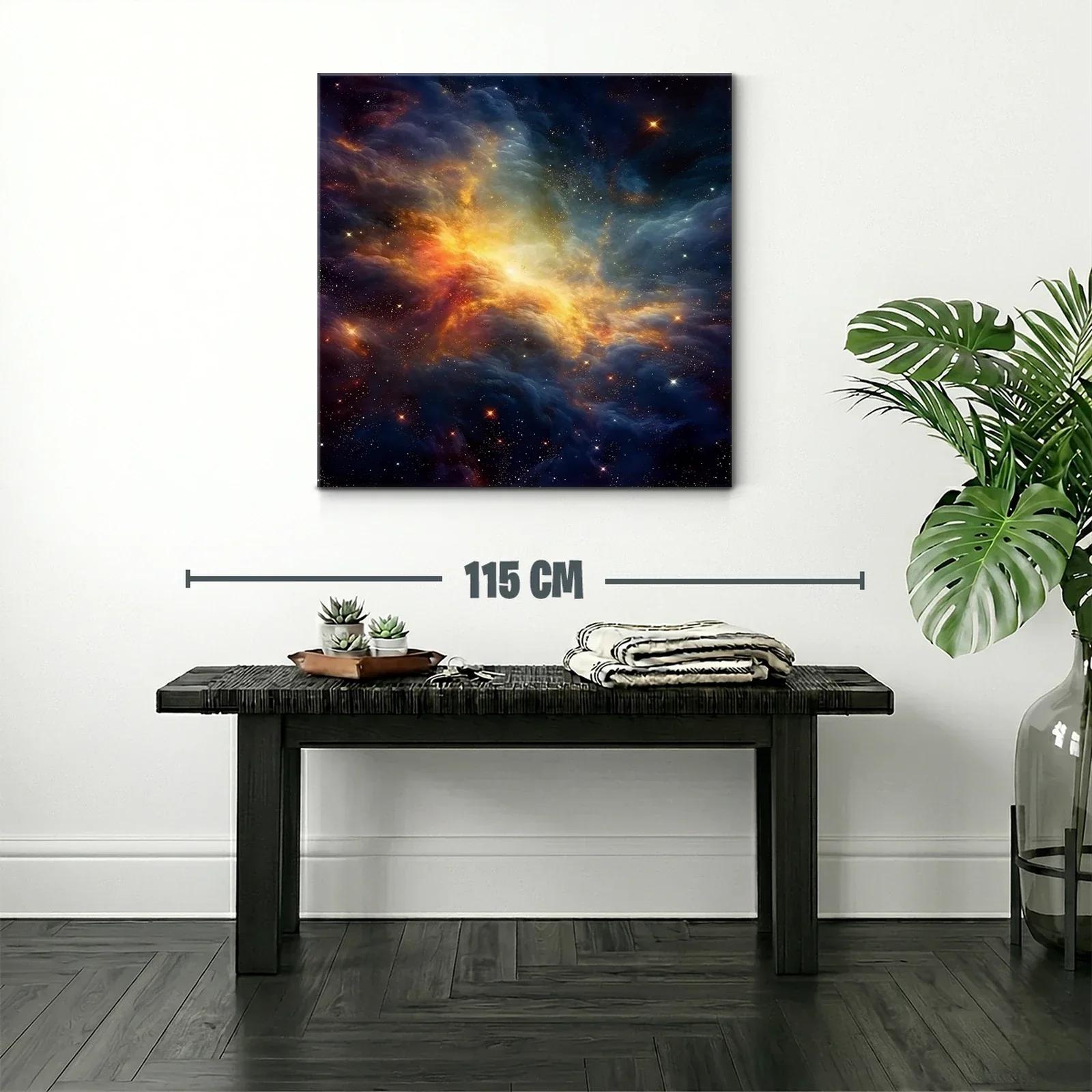 Cielo estrellado con nebulosa en tonos cálidos y fríos — miniatura 2