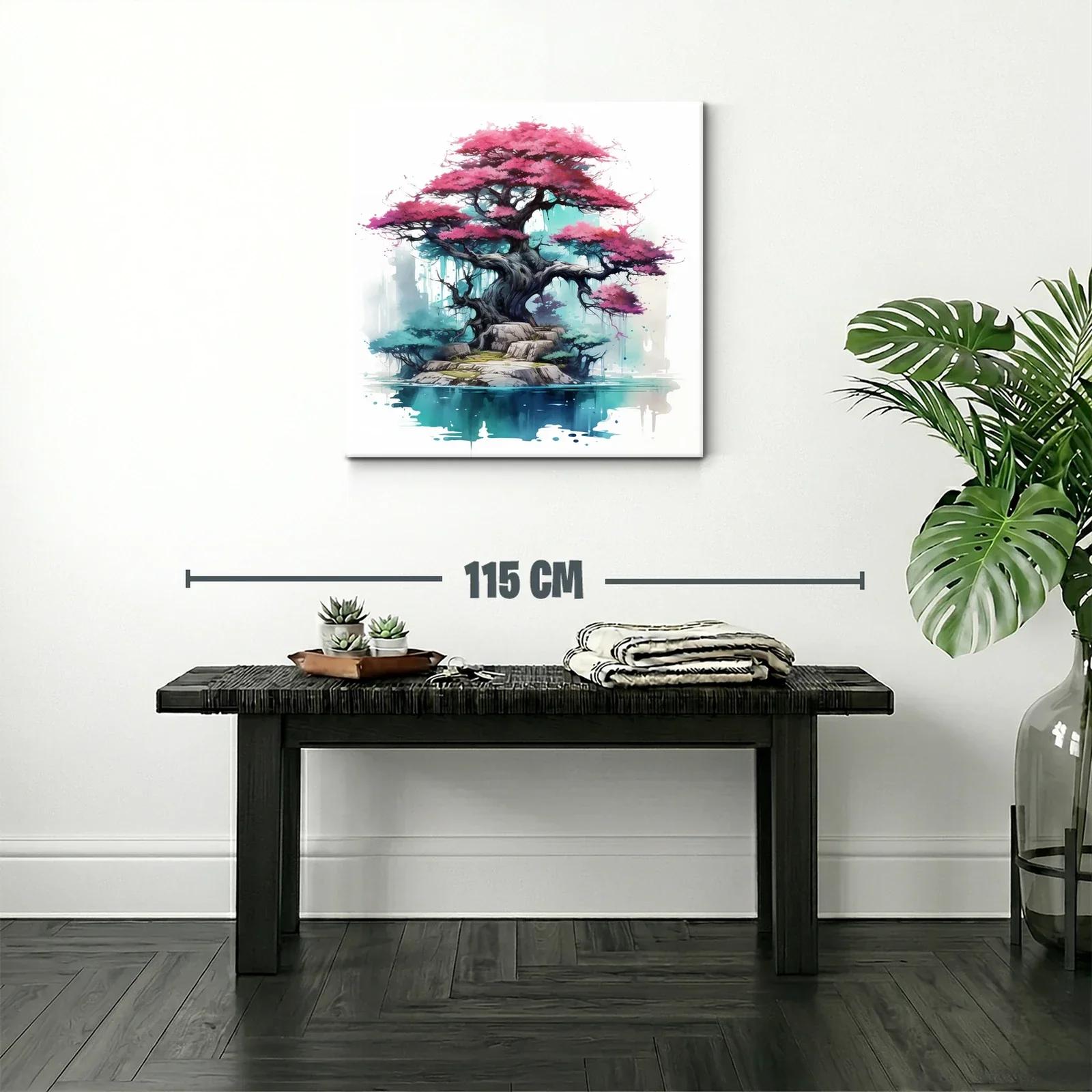 Árbol de sakura sobre isla en oasis sereno y místico — miniatura 2