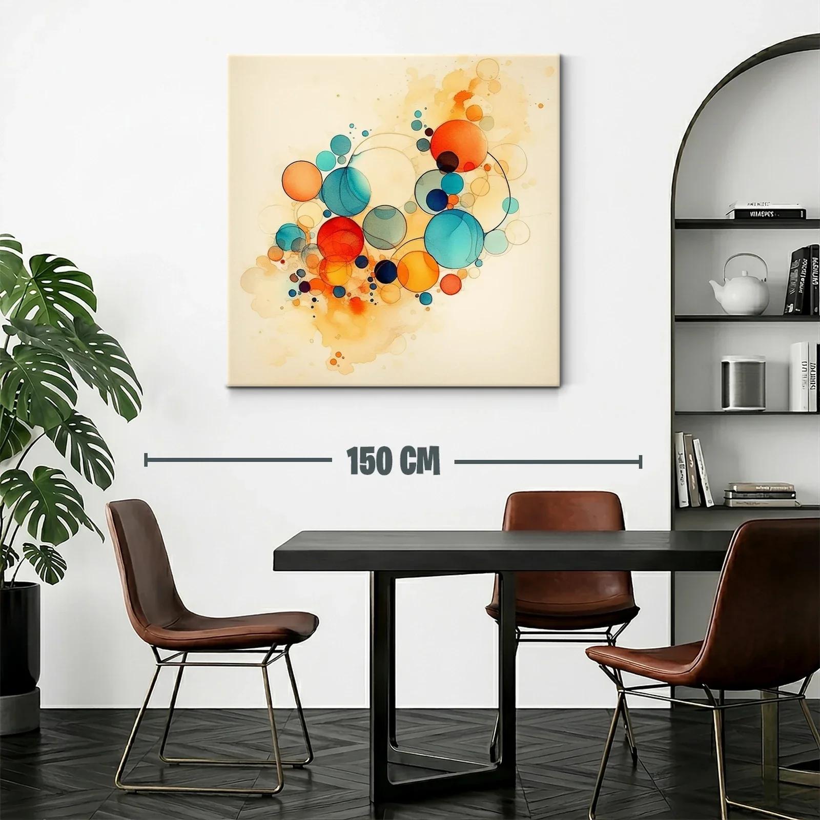 Composición abstracta con círculos en tonos cálidos y fríos — miniatura 2