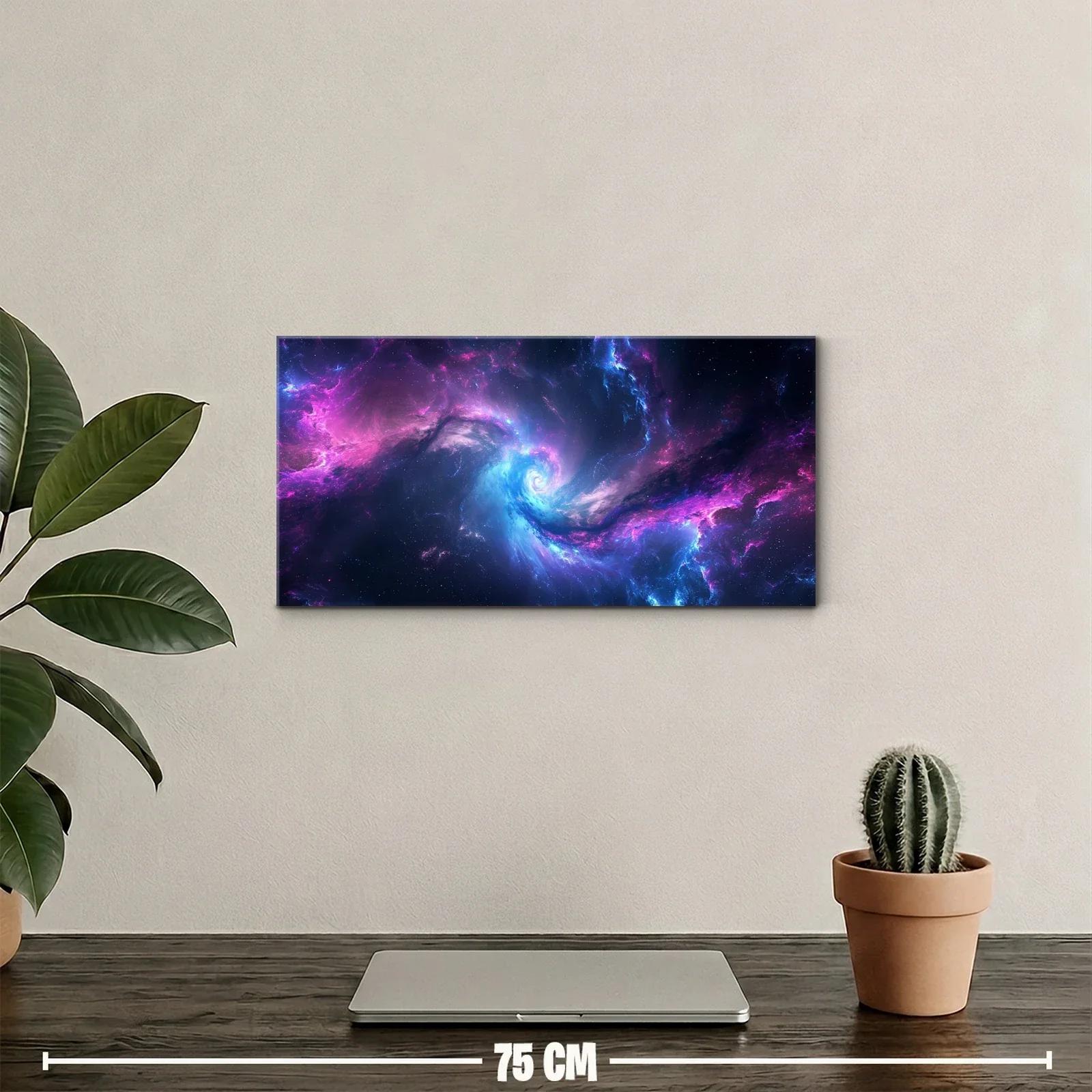 Cuadro galaxia espiral con remolino turquesa — miniatura 2