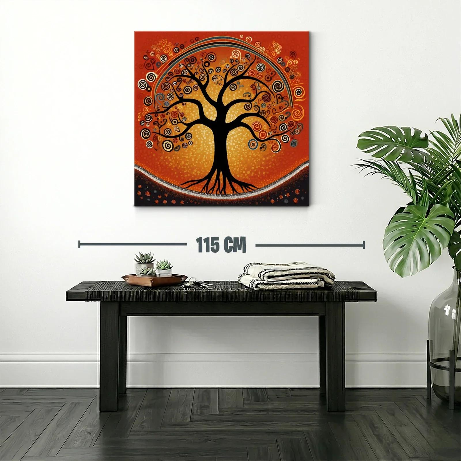 Árbol con espirales vibrantes en tonos cálidos y negros — miniatura 2