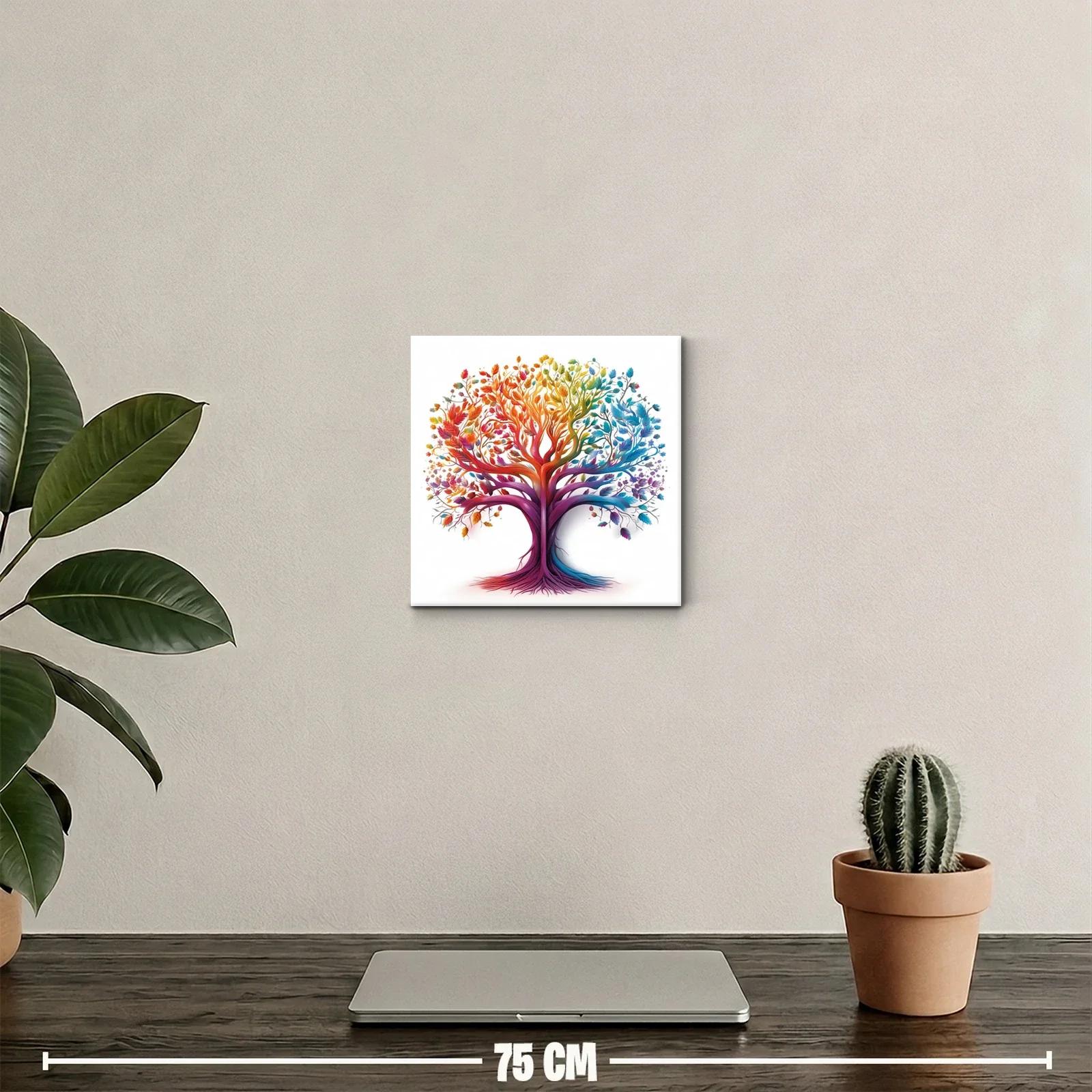 Árbol de vida colorido con hojas vibrantes y ramas entrelazadas — miniatura 2