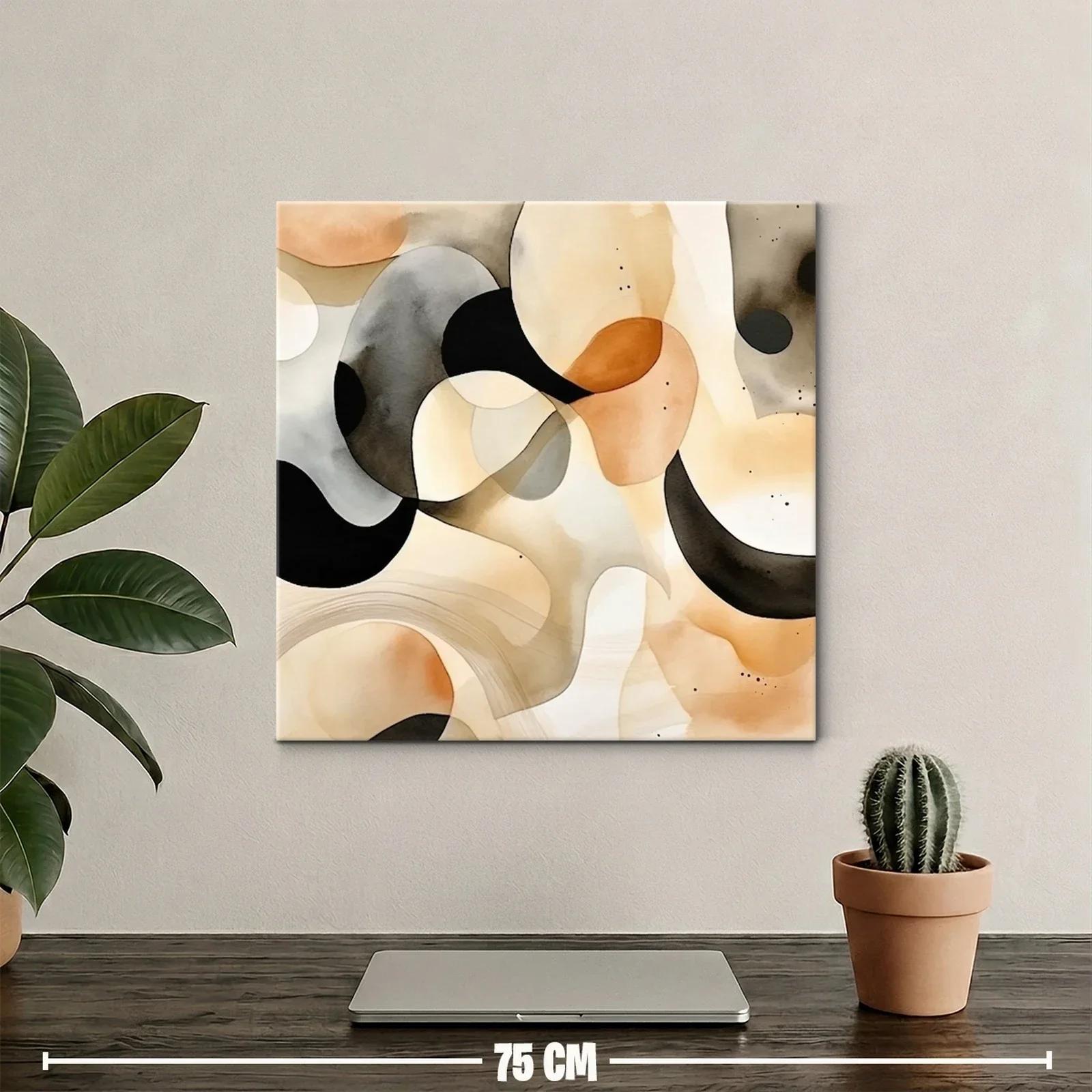 Composición abstracta con tonos tierra y negros suaves — miniatura 2