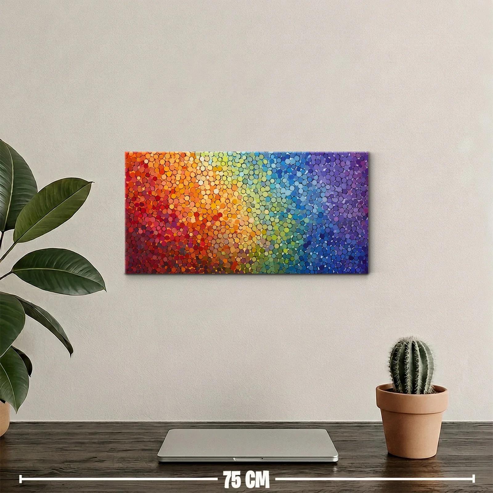 Cuadro mosaico abstracto de círculos con degradado multicolor — miniatura 2
