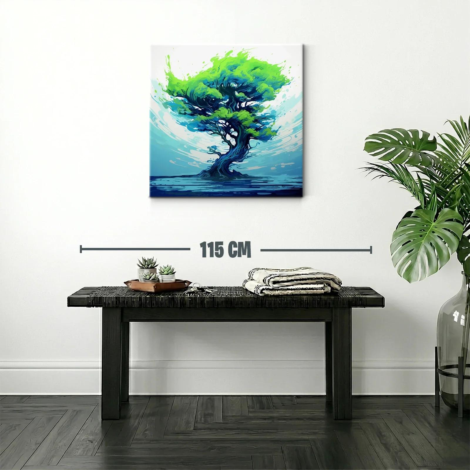 Árbol vibrante con tonos azules y verdes impactantes — miniatura 2