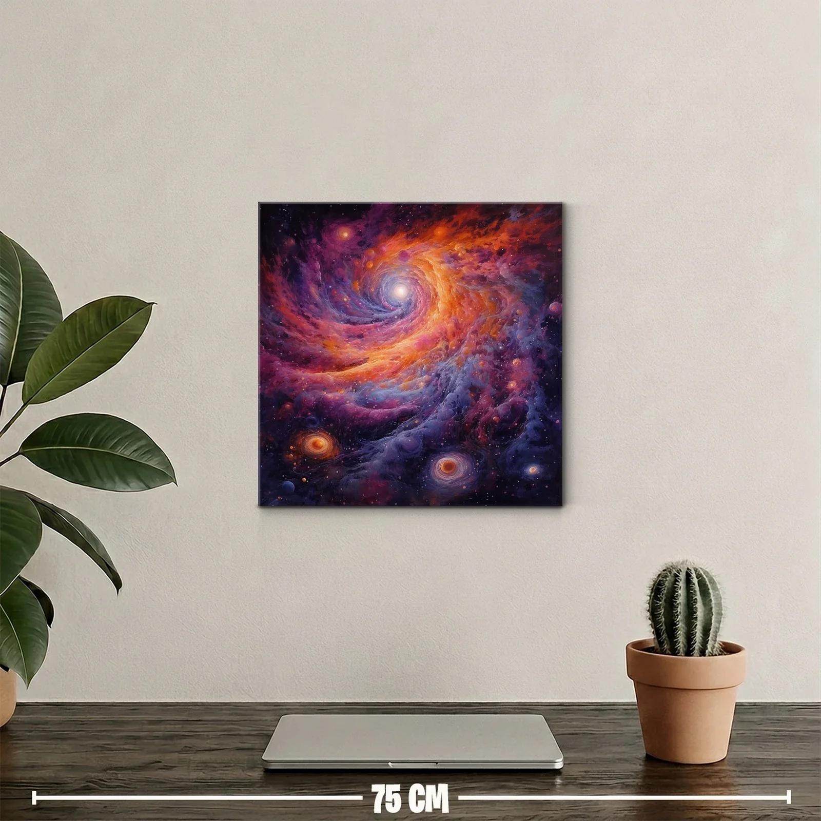 Cuadro abstracto de galaxia vibrante en espiral cósmica — miniatura 2