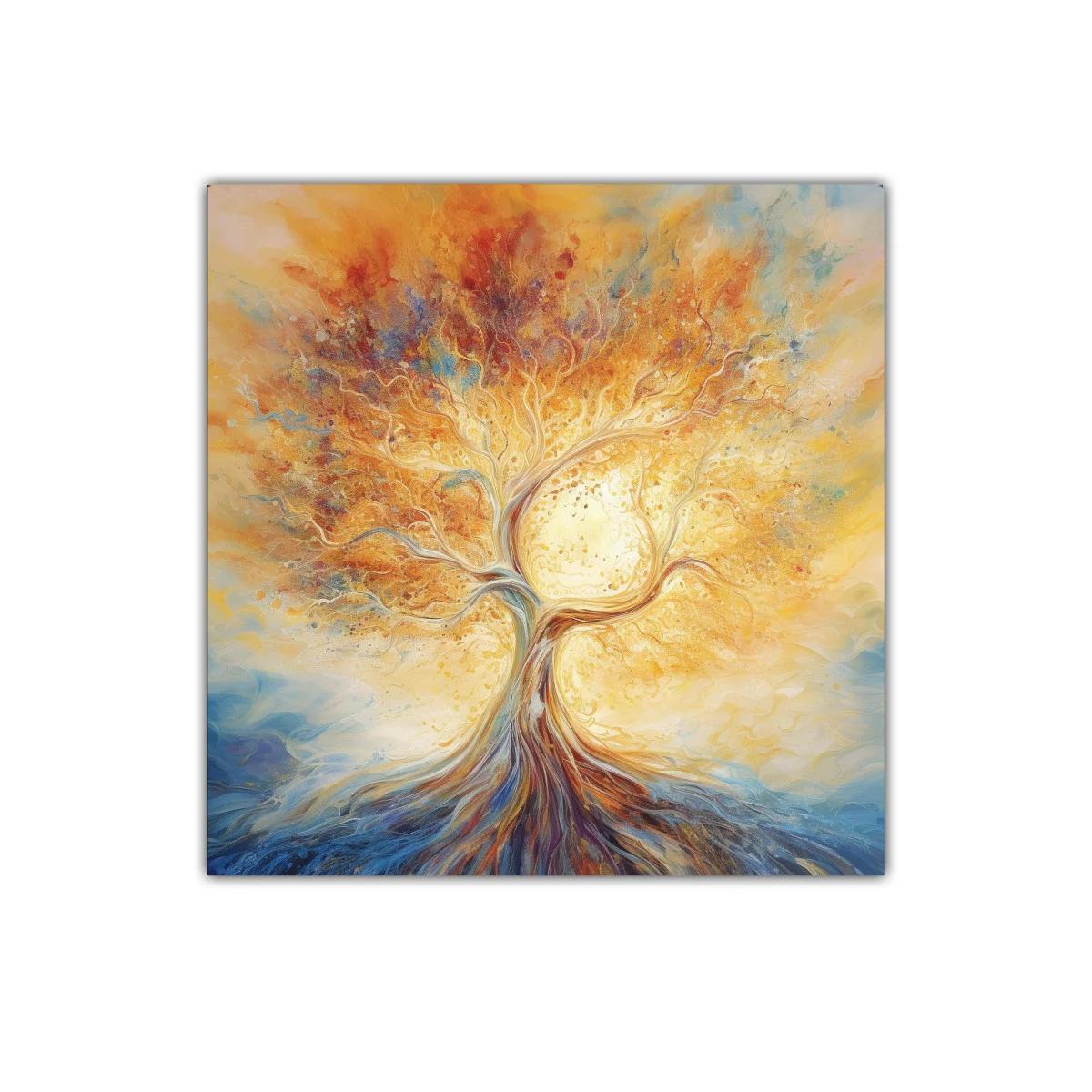 Árbol de luz y energía en tonos cálidos y azules — miniatura 1