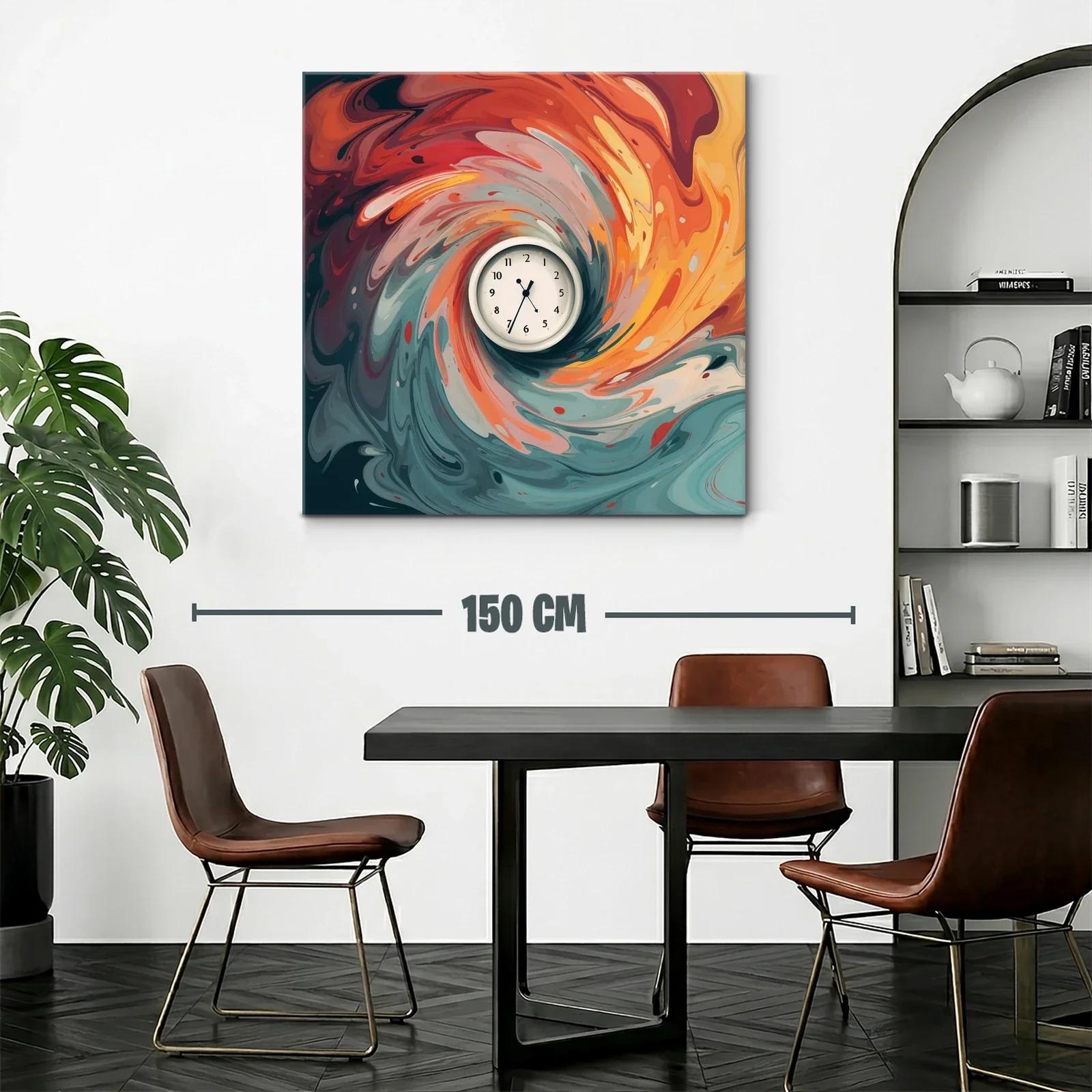 Abstracción en remolino con reloj central vibrante — miniatura 2
