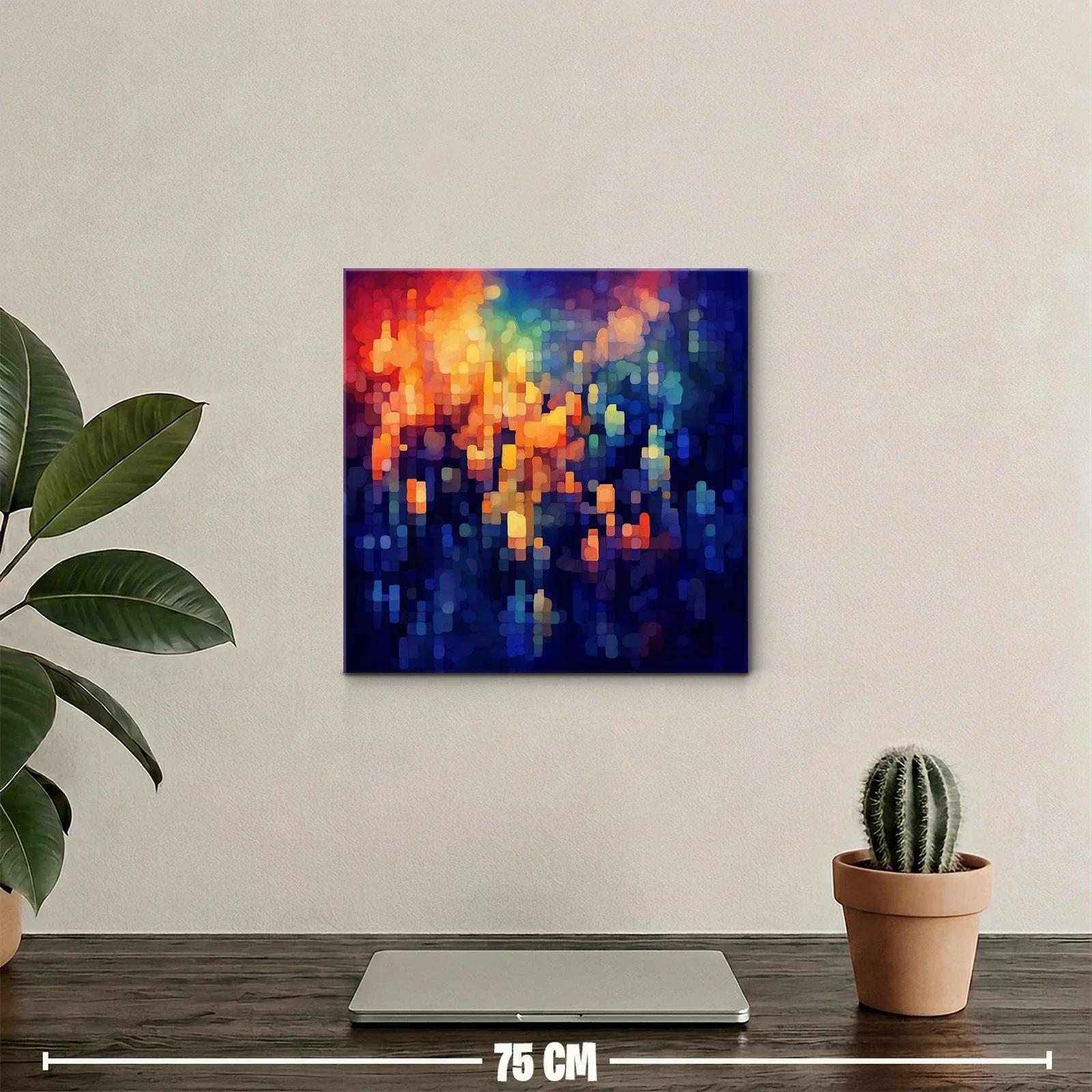 Cuadro Abstracto con Efecto Bokeh en Tonos Vibrantes — miniatura 2